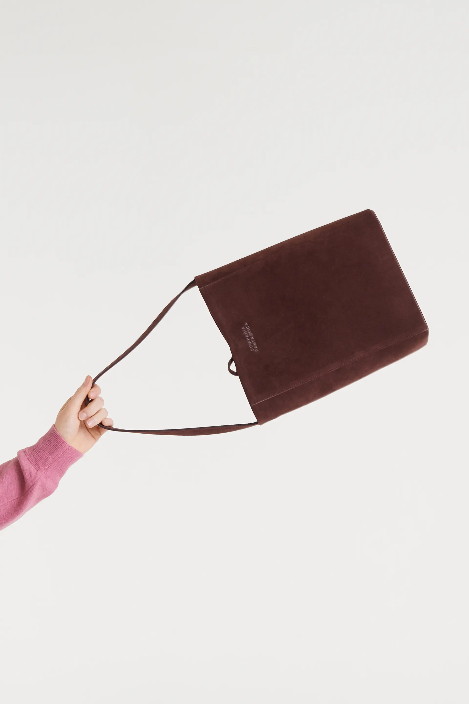 Bolso de hombro con gamuza marrón - Image 3