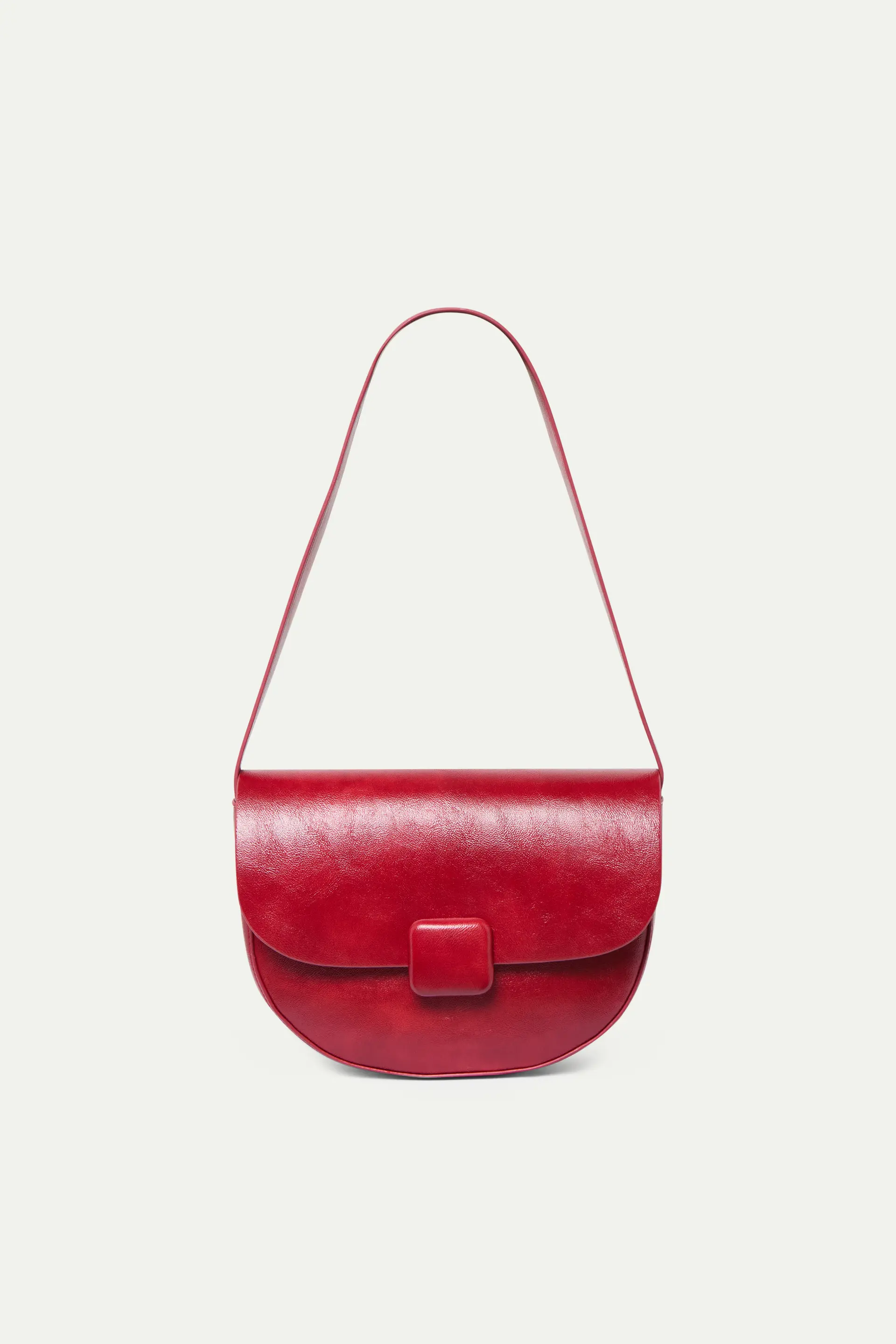 Bolso de hombro con piel sintética rojo - Image 2