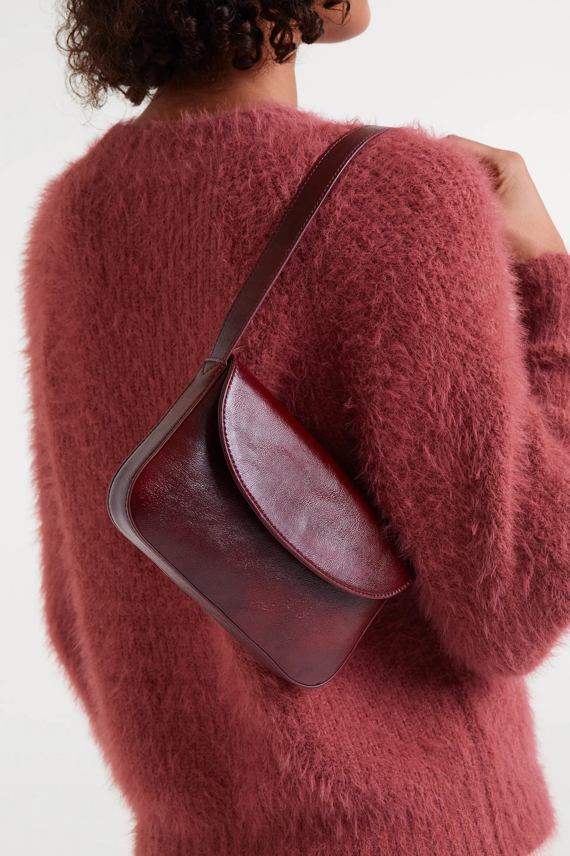 Bolso de hombro cuero sintético Burgundy - Image 2