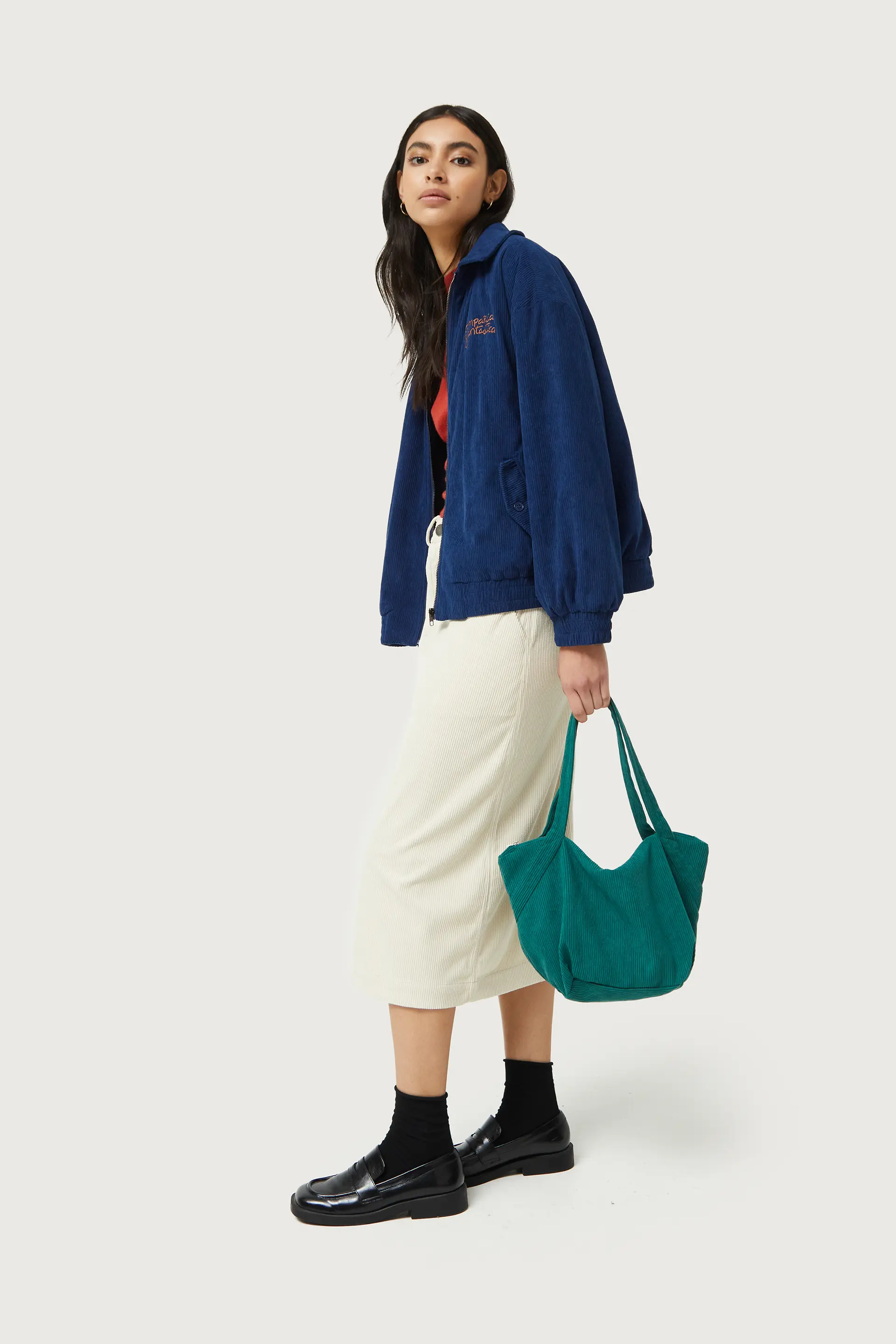 Bolso hombro de pana turquesa - Image 3