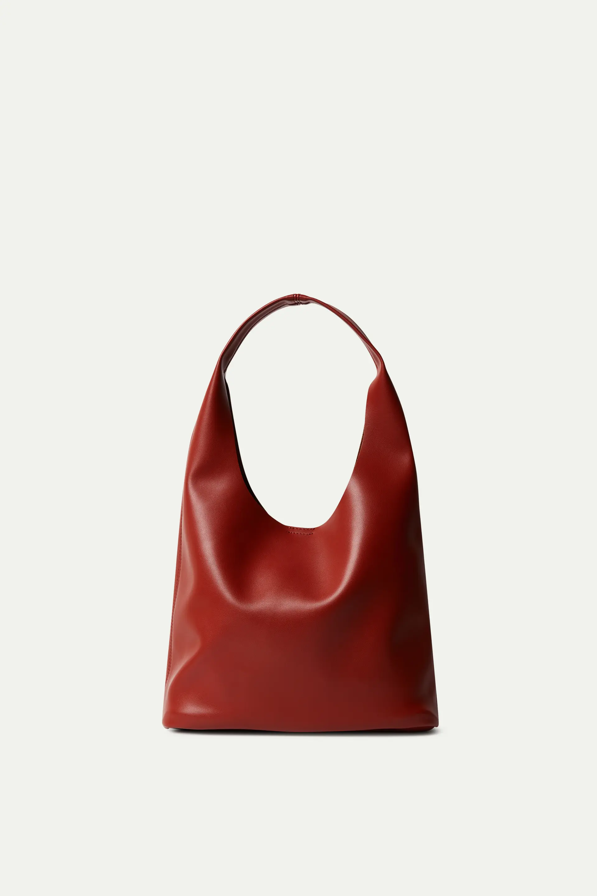 Bolso shopper de hombro piel sintética marrón