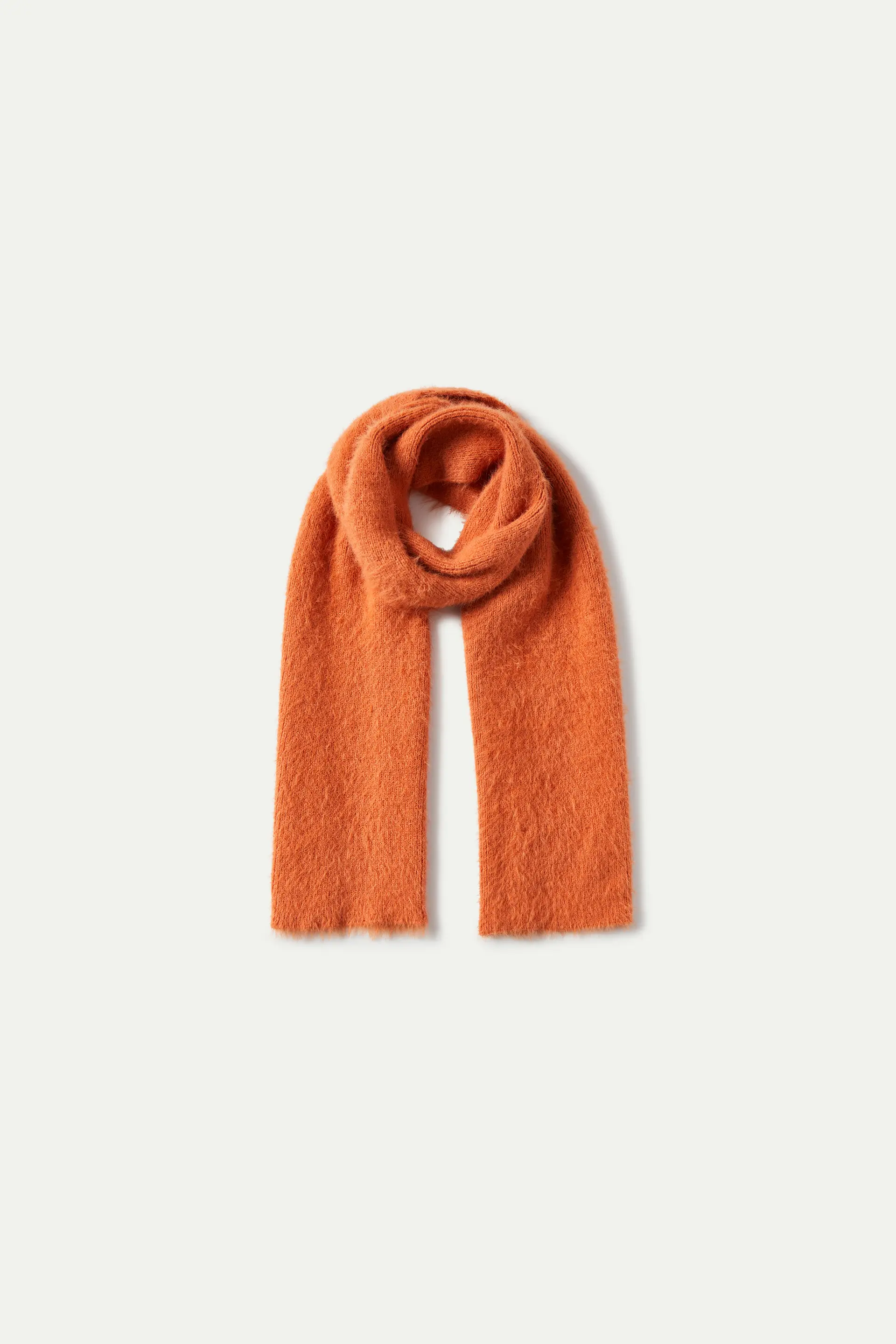 Bufanda de niña de punto con textura naranja - Image 2