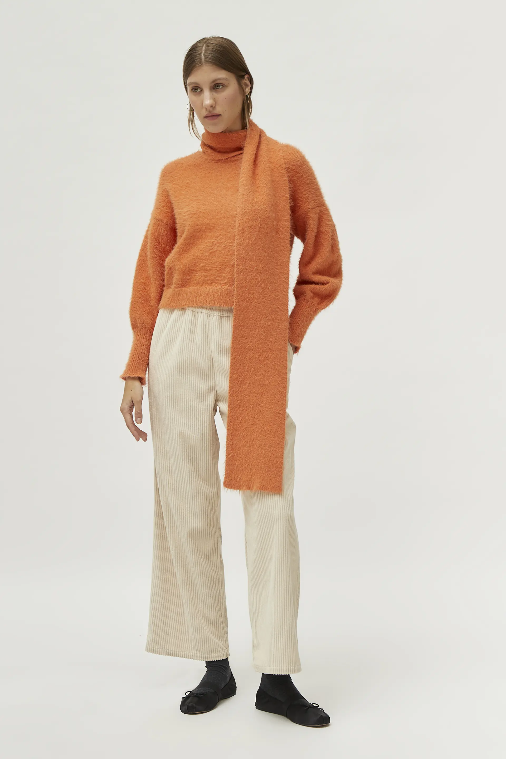 Bufanda de punto con textura naranja - Image 3