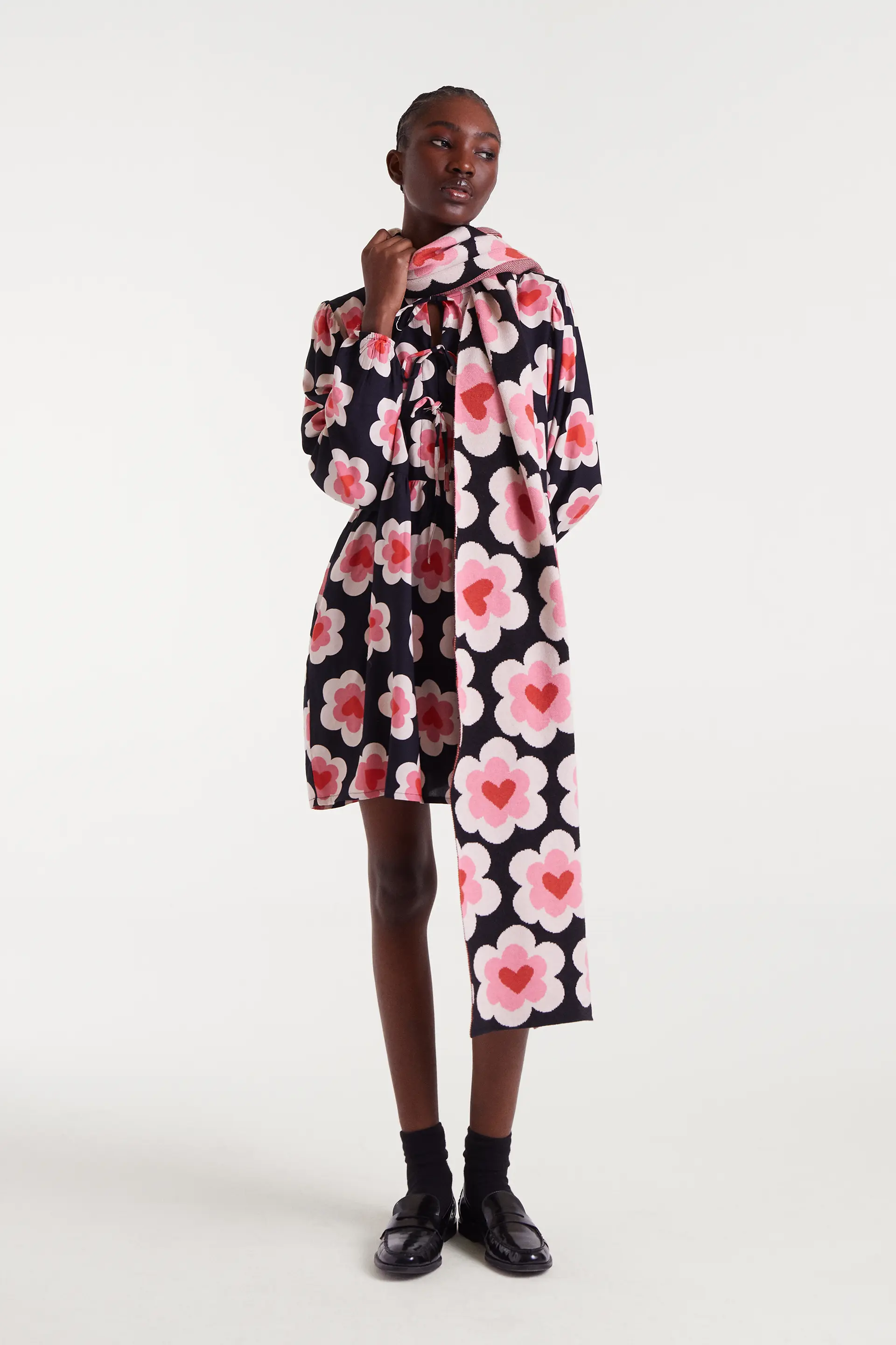 Bufanda de punto jacquard estampado sweetheart