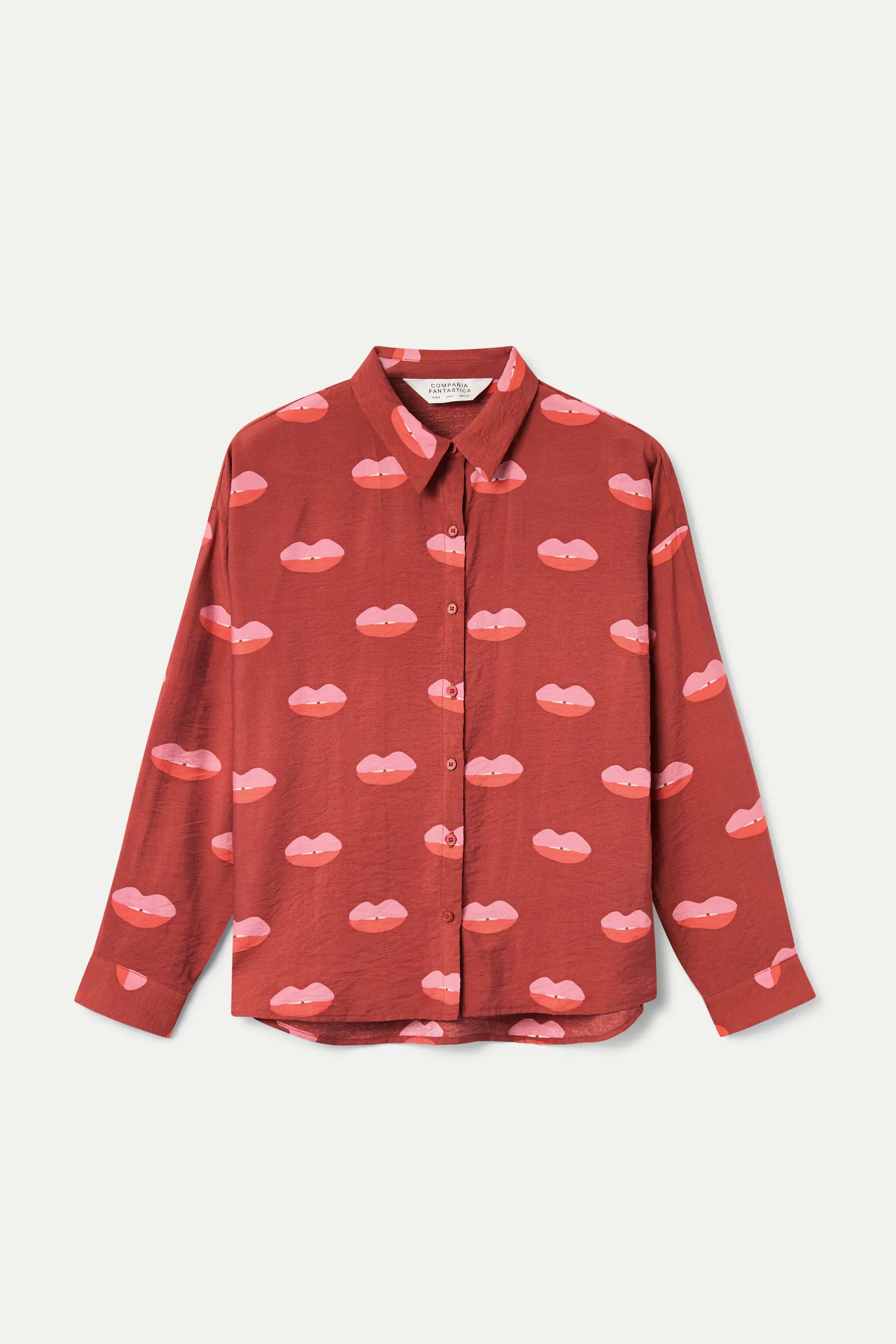Camisa crepé ligero con estampado lips - Image 2