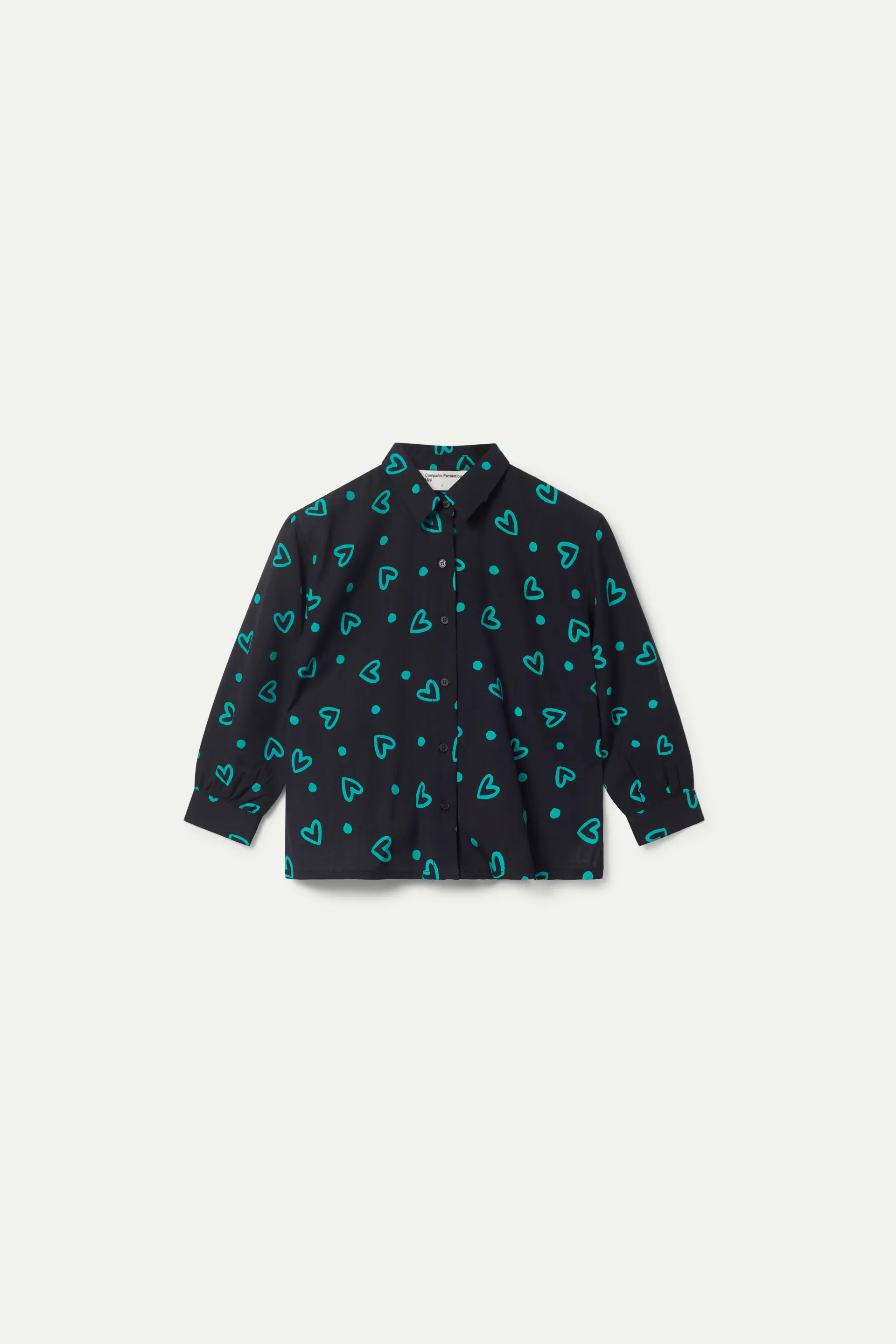 Camisa de niña estampado de corazones verdes - Image 2
