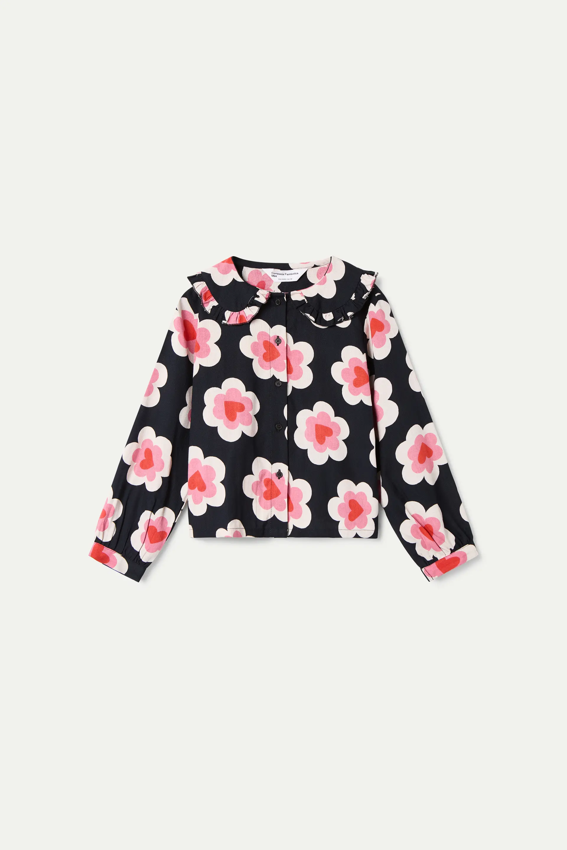 Camisa de niña estampado Sweetheart con cuello babero. - Image 2