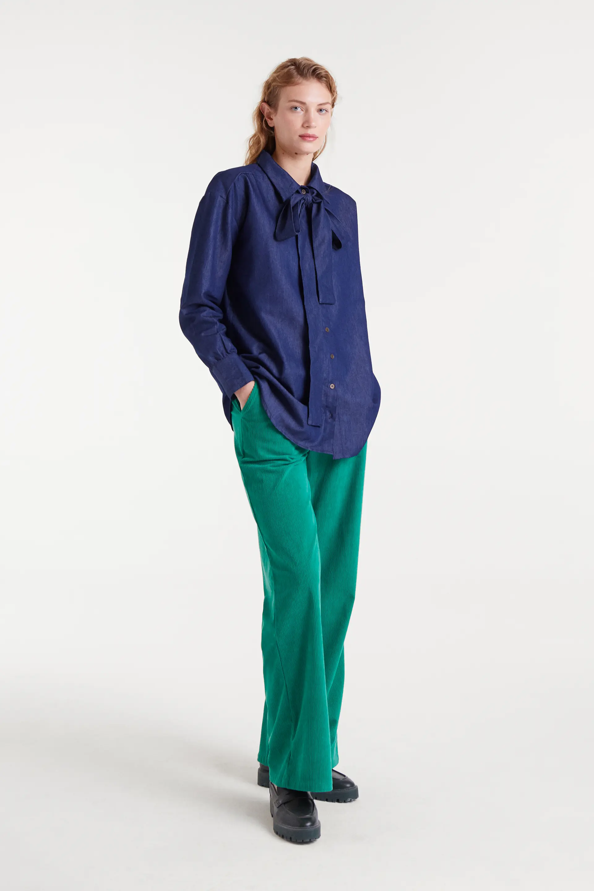 Camisa lazada chambray azul - Image 5