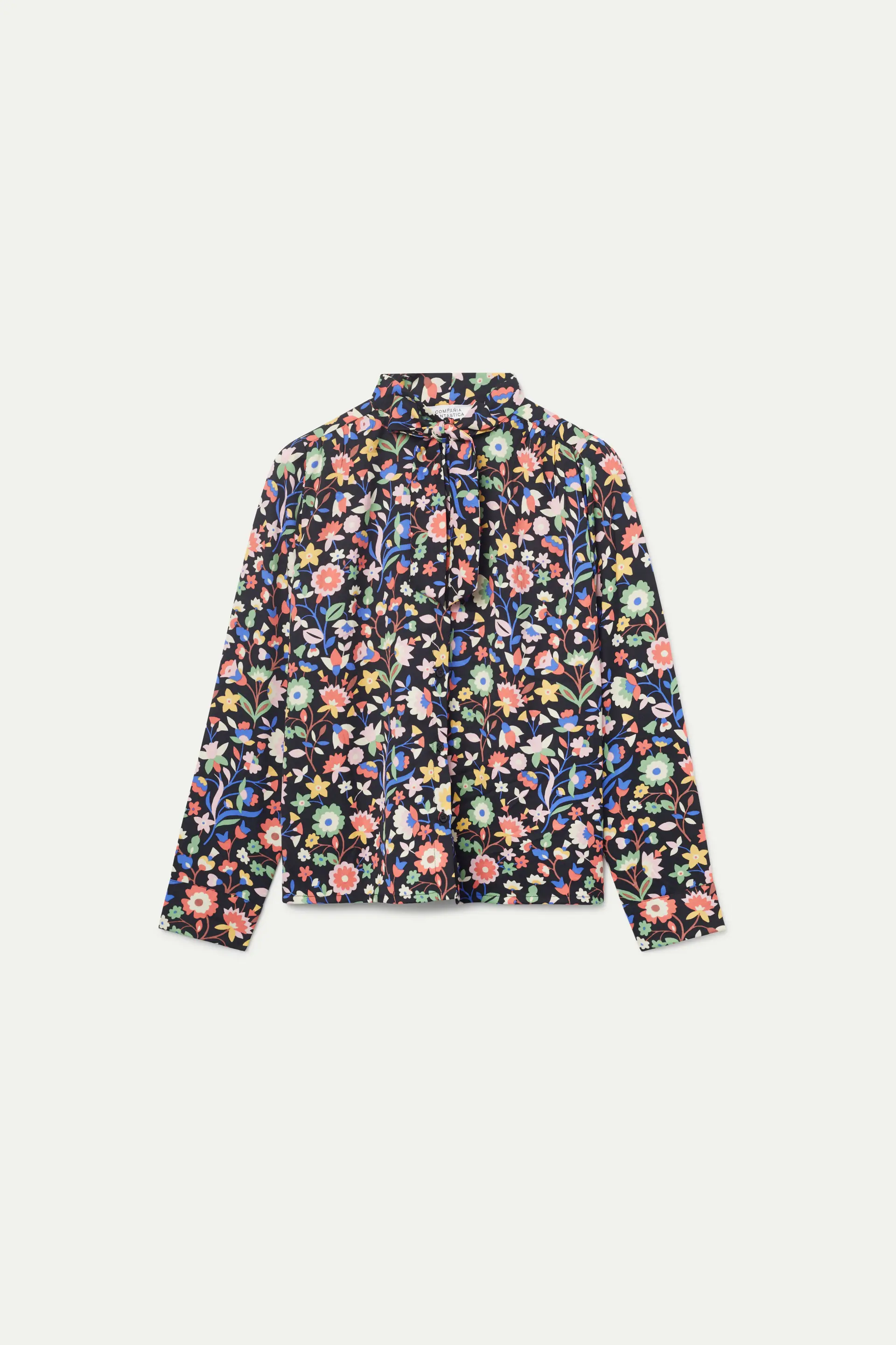 Camisa lazada estampado floral pequeño - Image 2