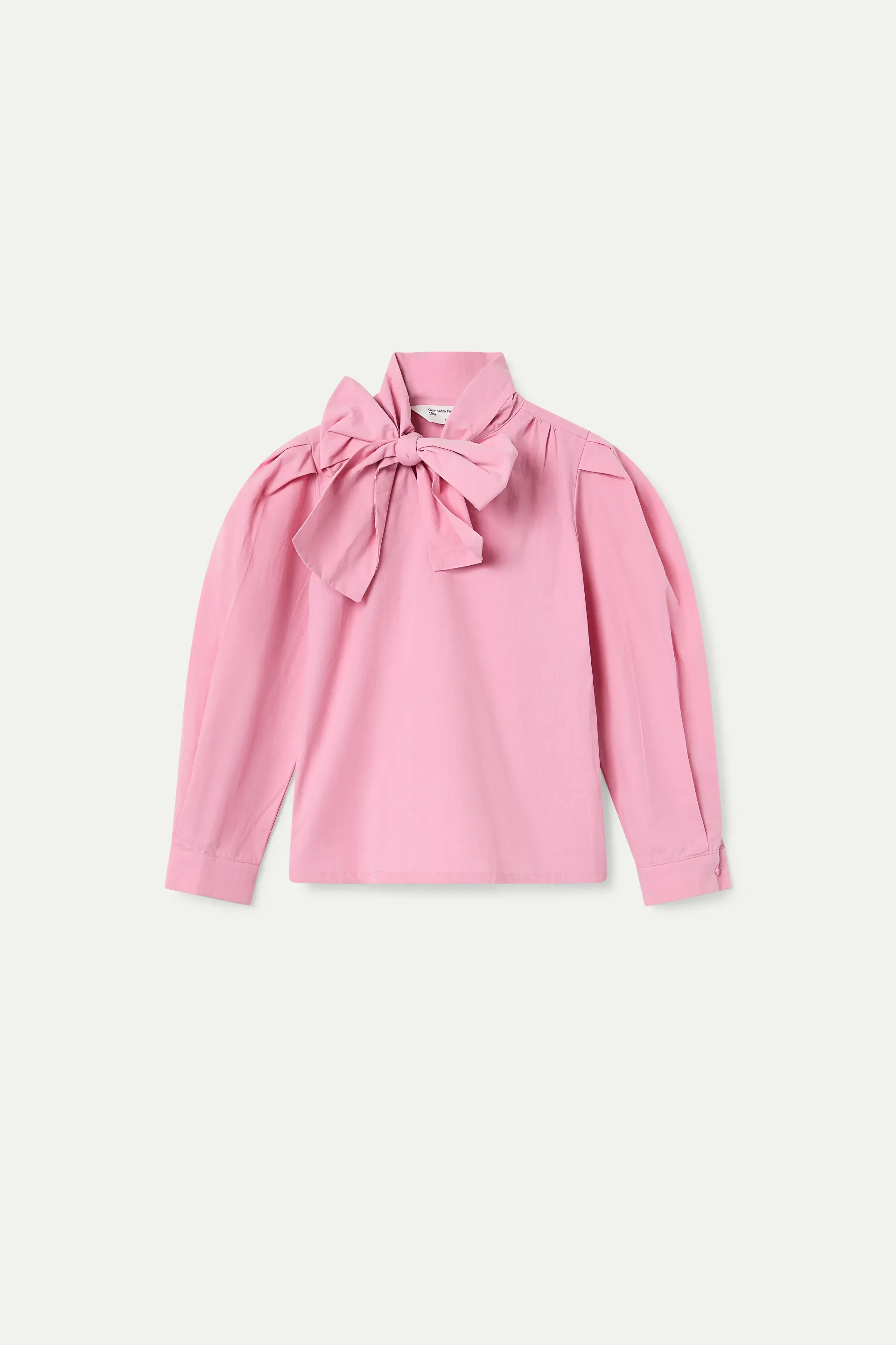Camisa rosa de algodón con lazo al cuello - Image 2