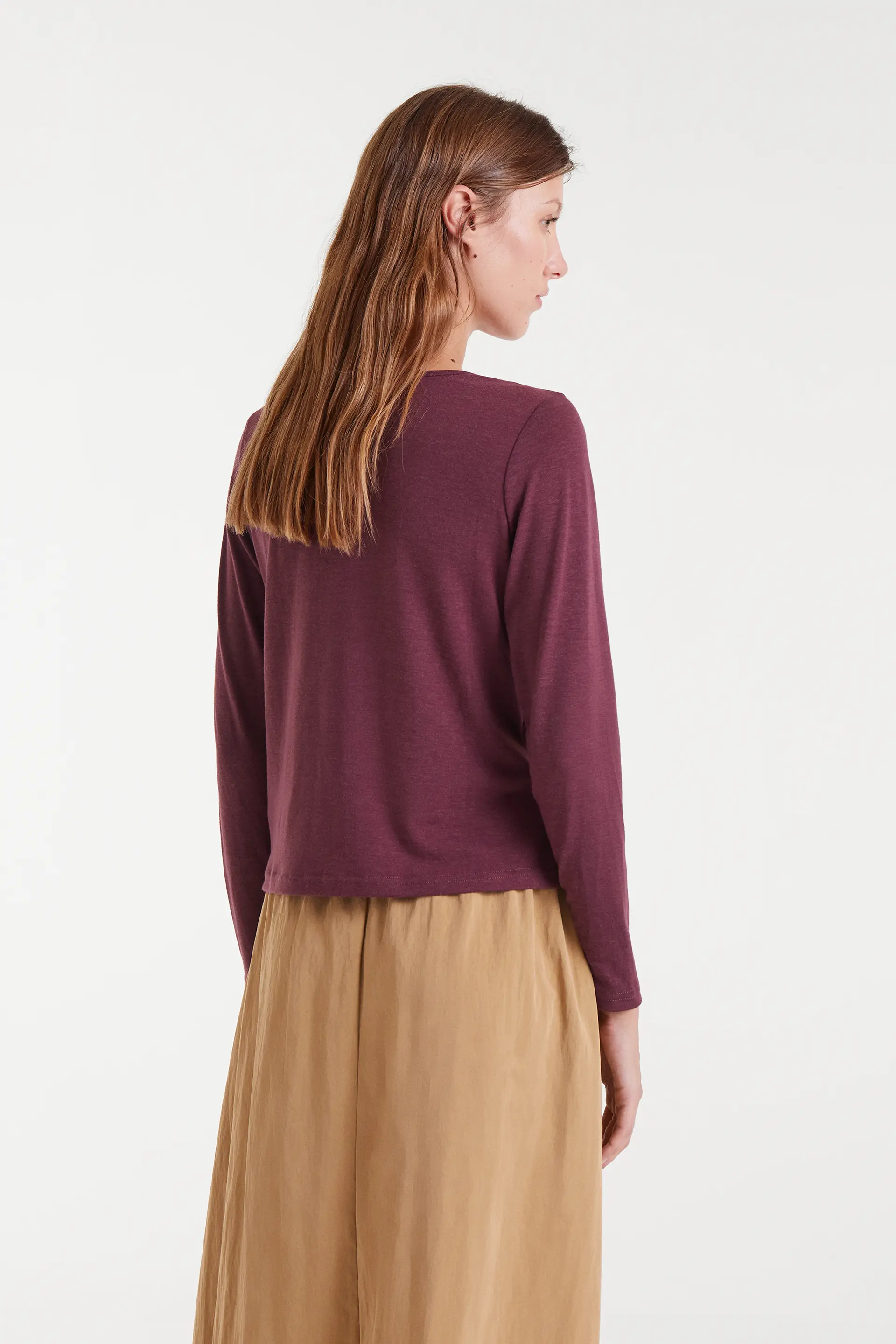 Camiseta anudada berenjena - Image 3
