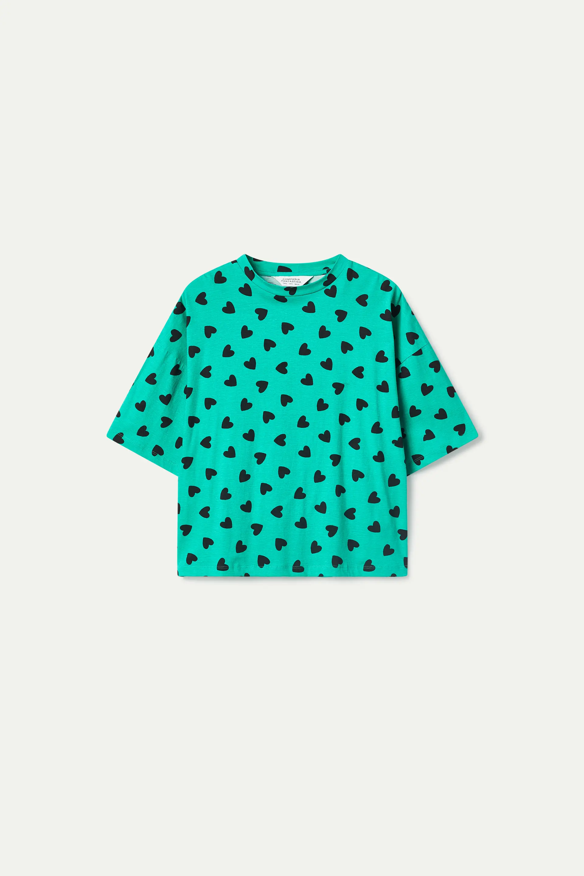 Camiseta con estampado de corazones verde - Image 2