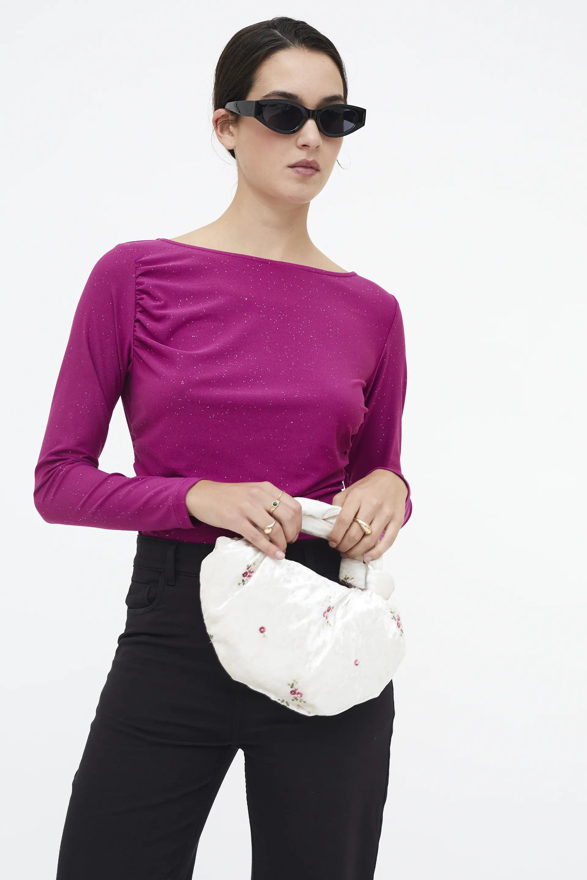 Camiseta cuello barco magenta - Image 5
