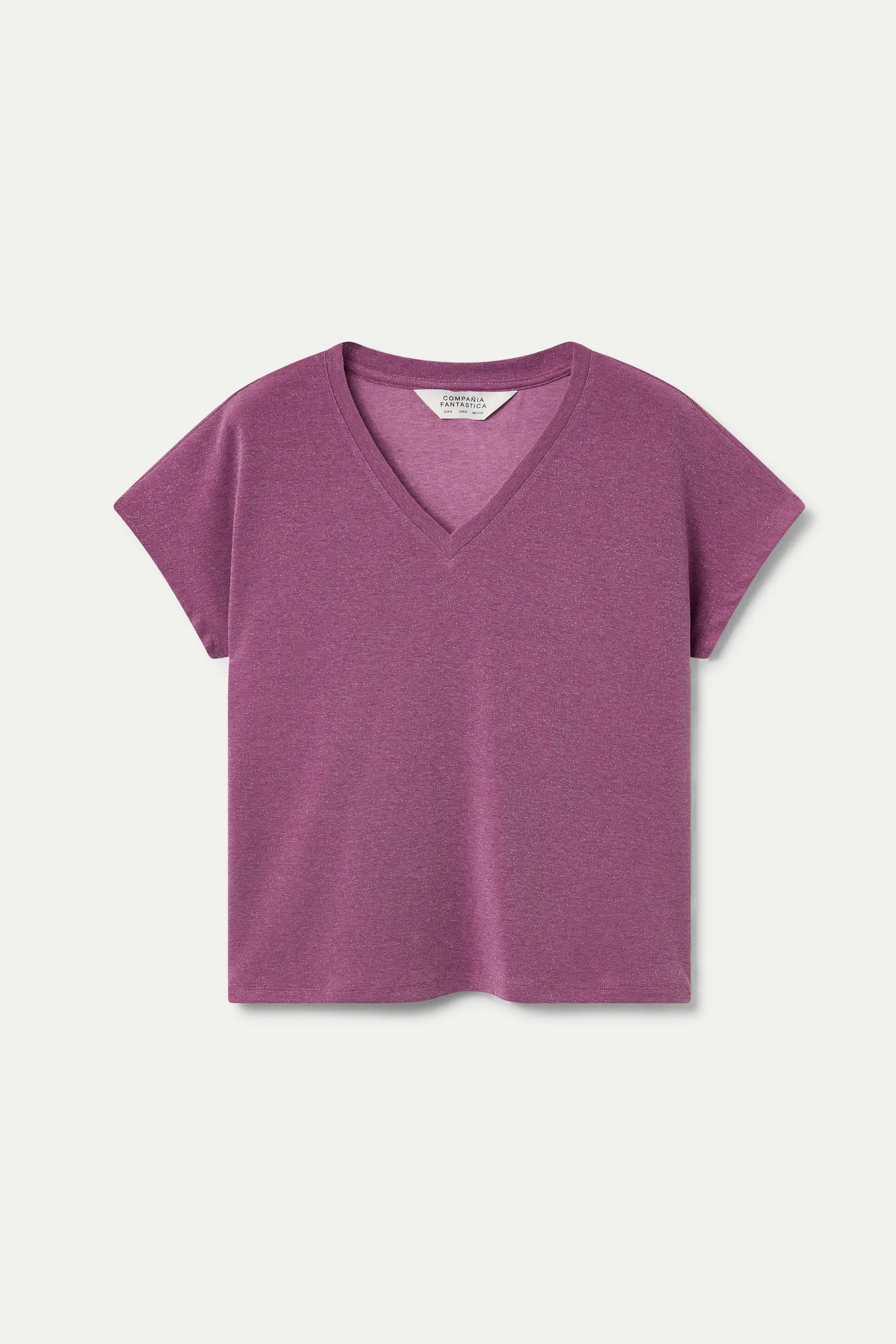 Camiseta cuello pico lila - Image 2