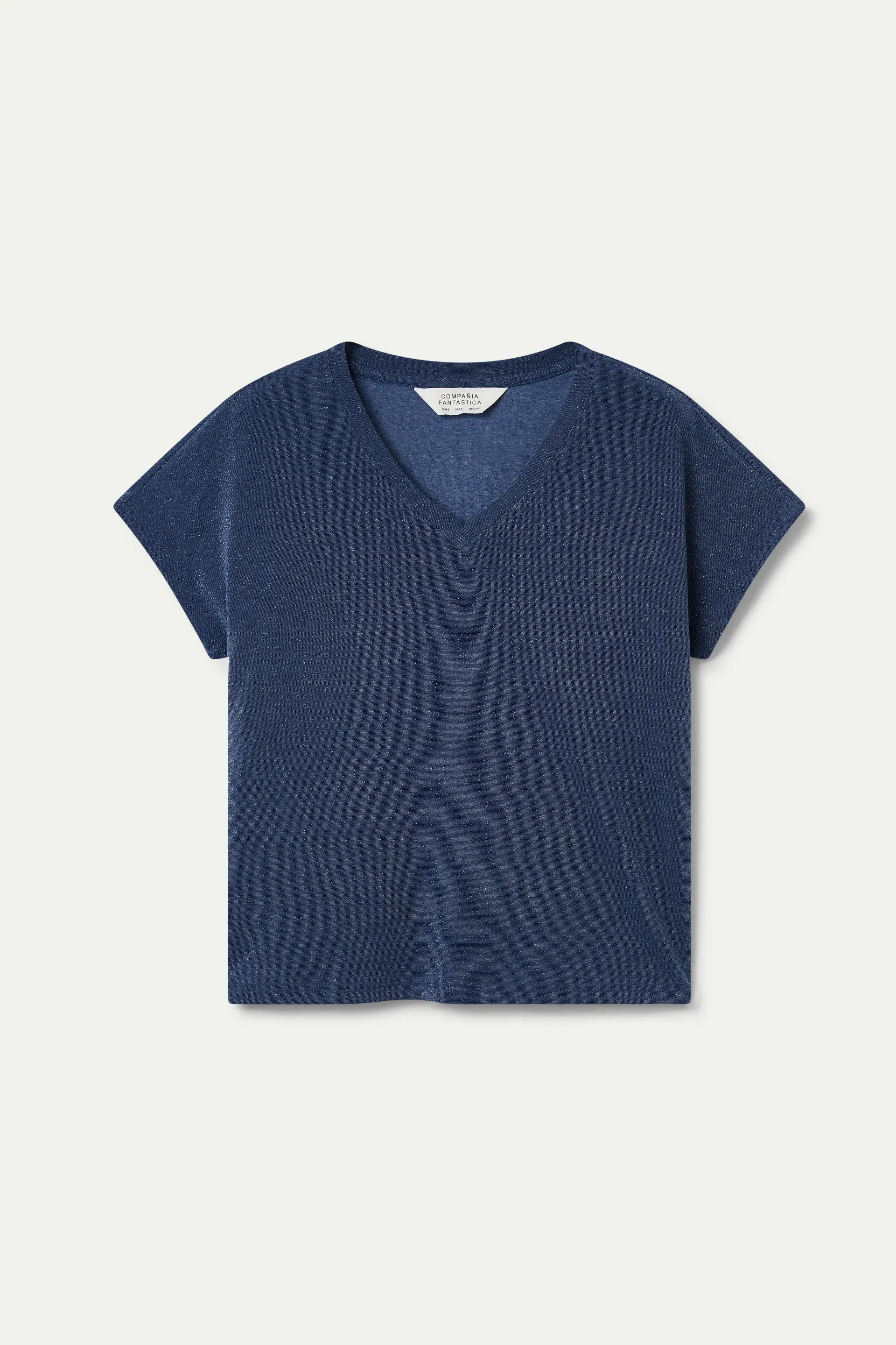 Camiseta cuello pico navy blue - Image 2