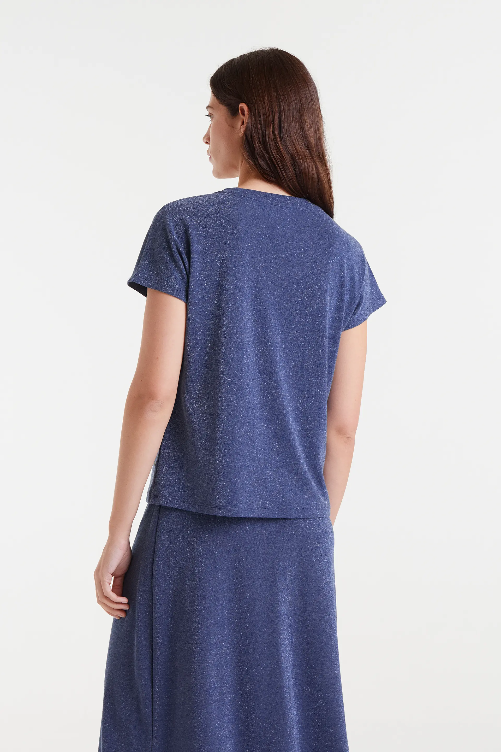 Camiseta cuello pico navy blue - Image 3