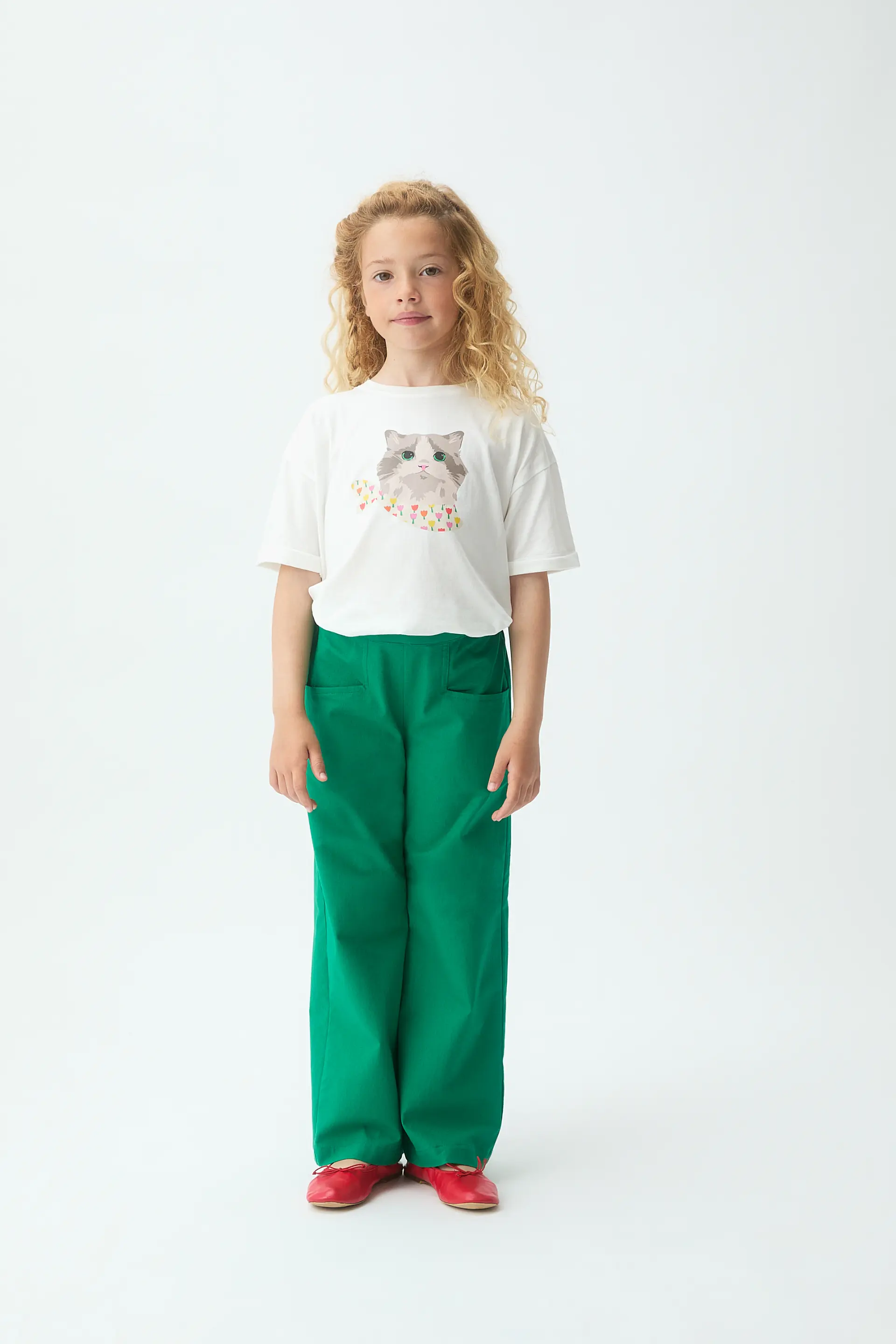 Camiseta de niña con estampado de Gatito