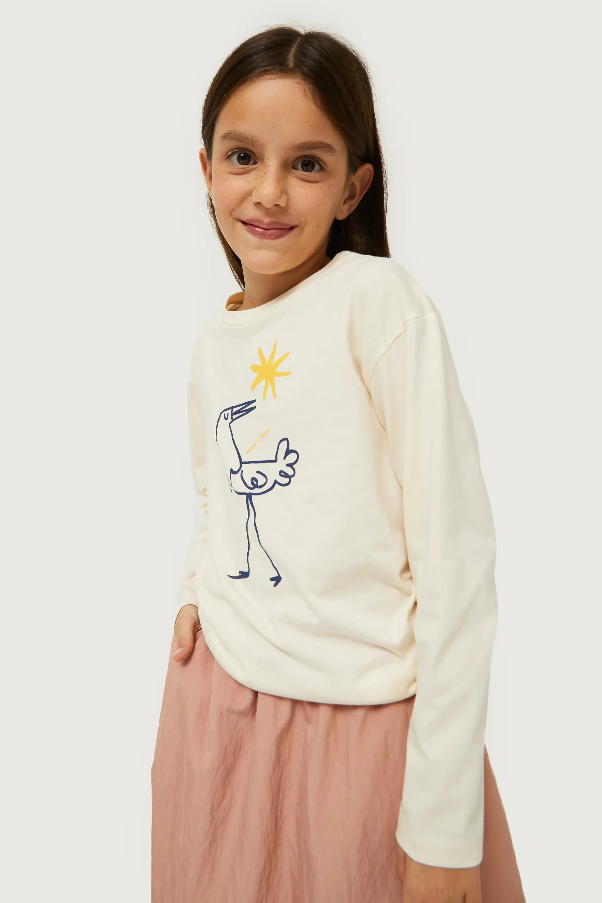 Camiseta de niña con print de garza - Image 3