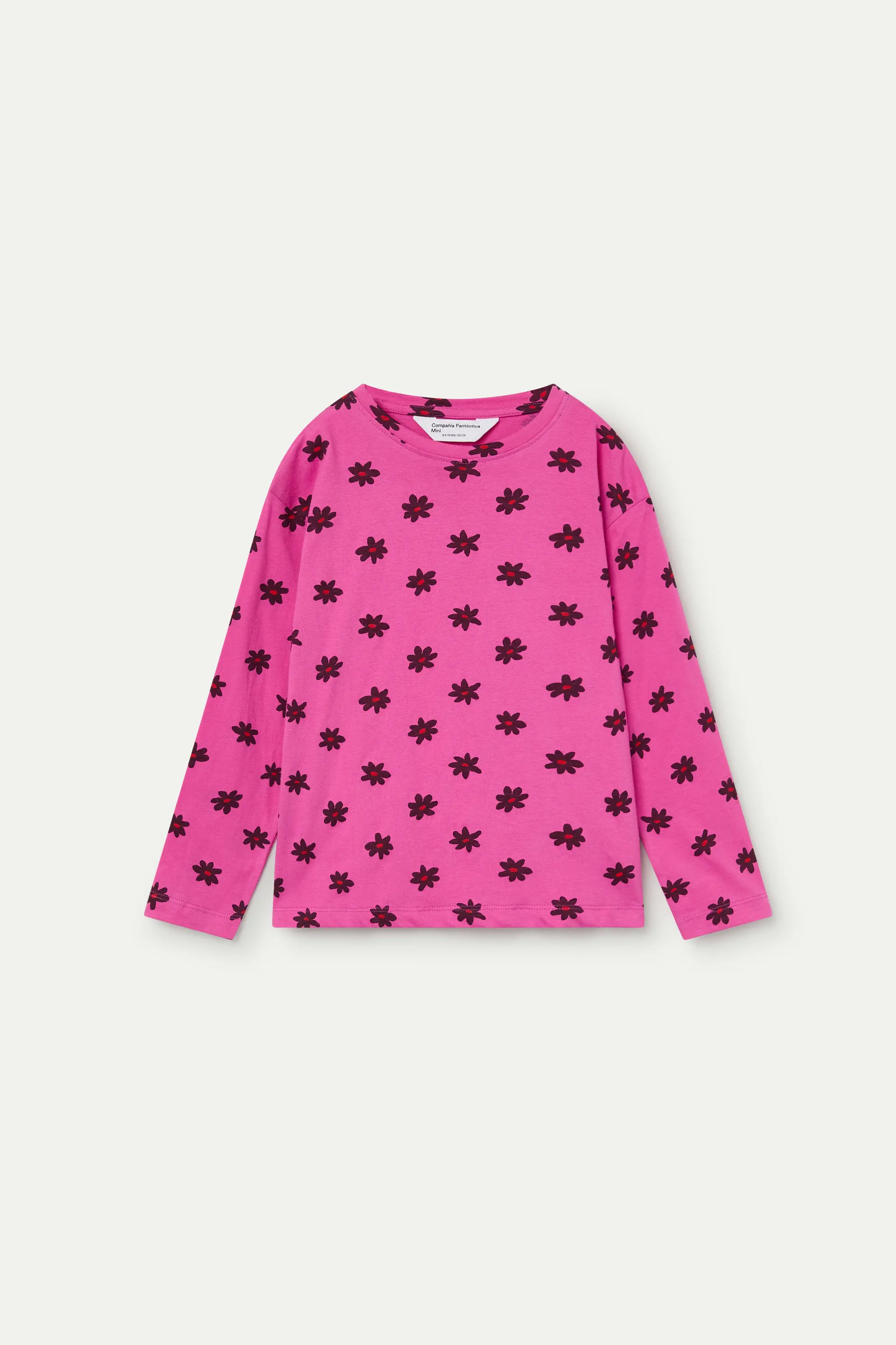 Camiseta de niña rosa de manga corta con estampado Daisy - Image 2