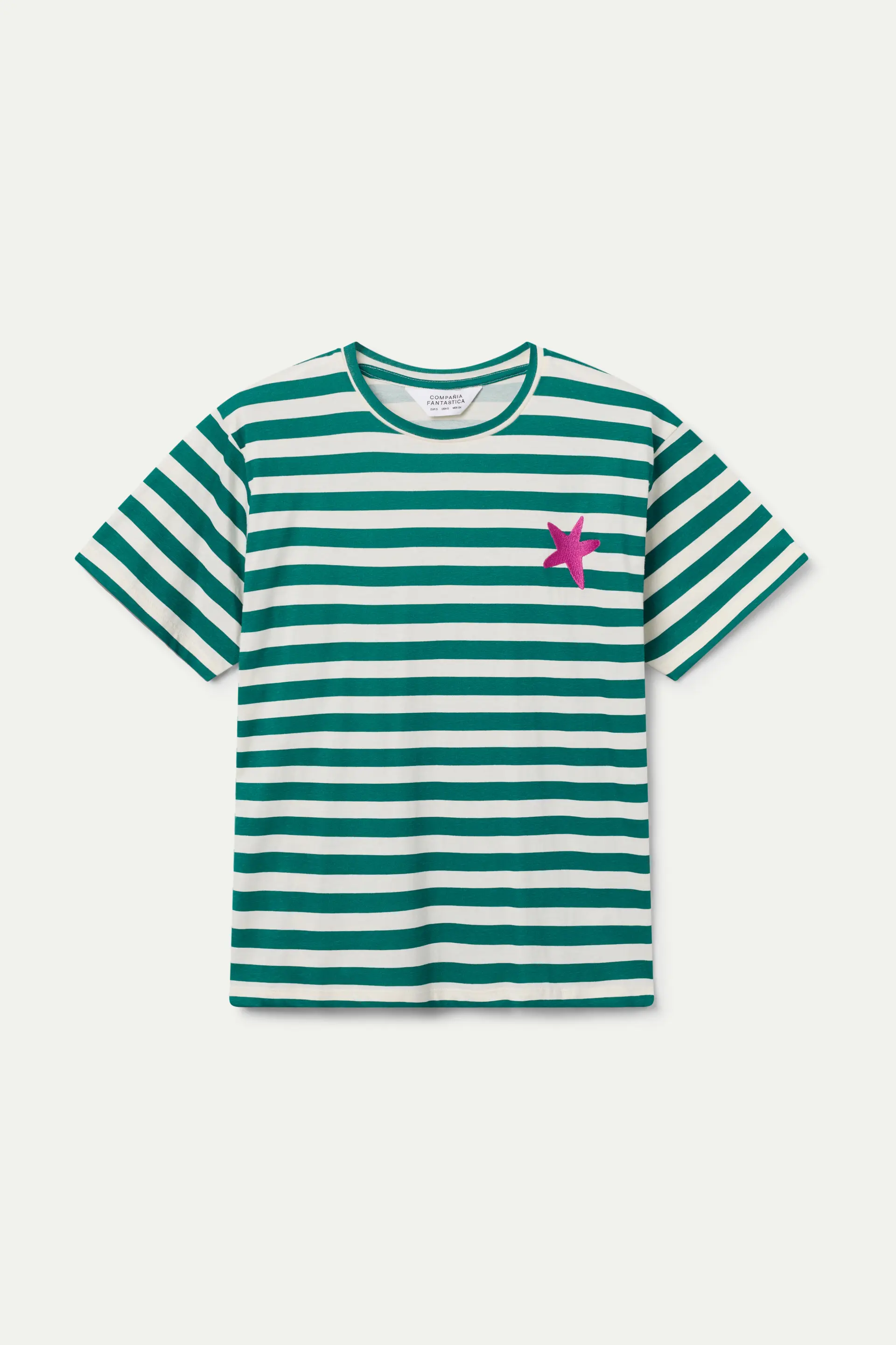 Camiseta de rayas 100% algodón con bordado estrella - Image 2