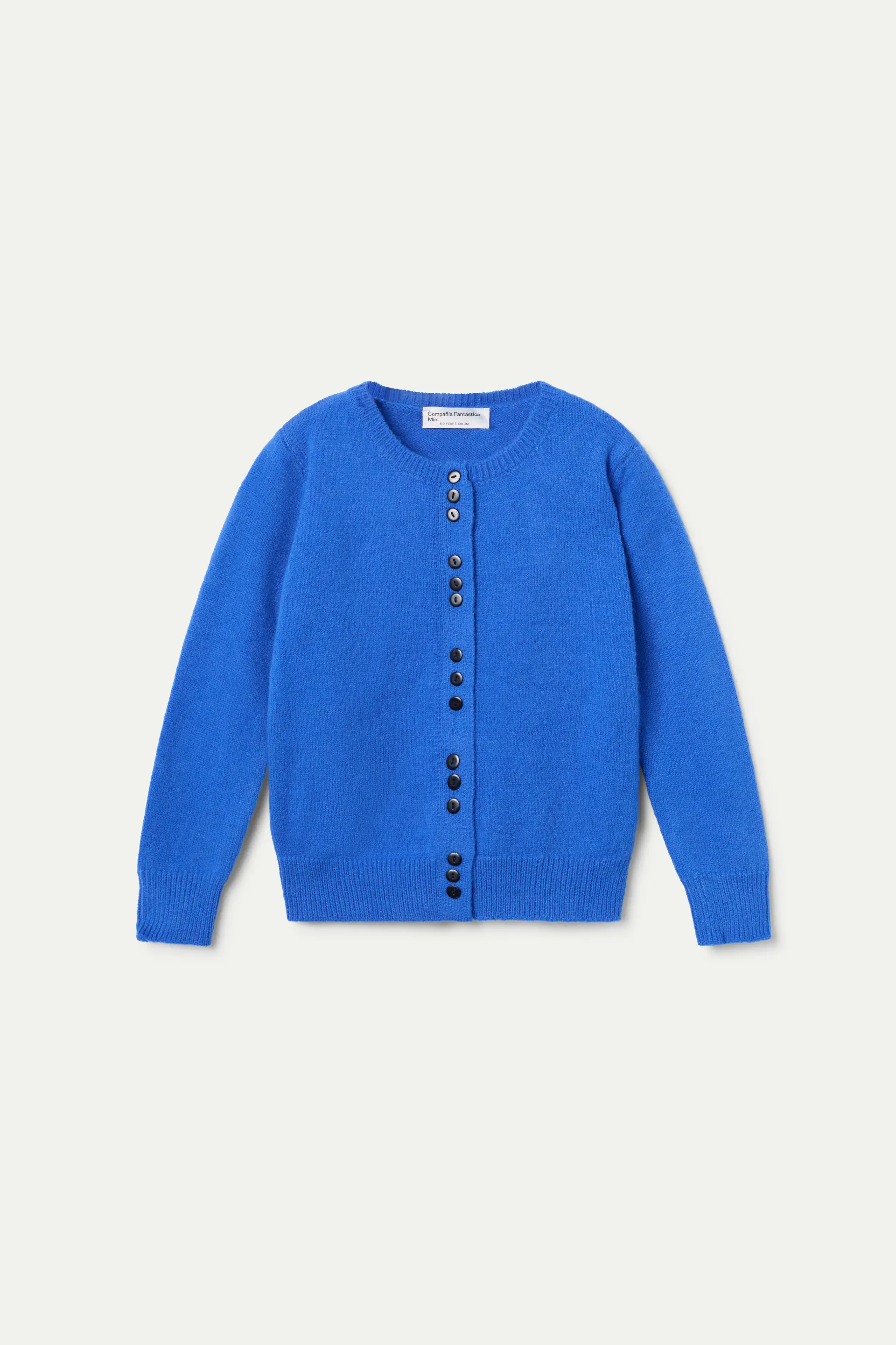 Cárdigan de niña punto azul con triple botonadura - Image 2