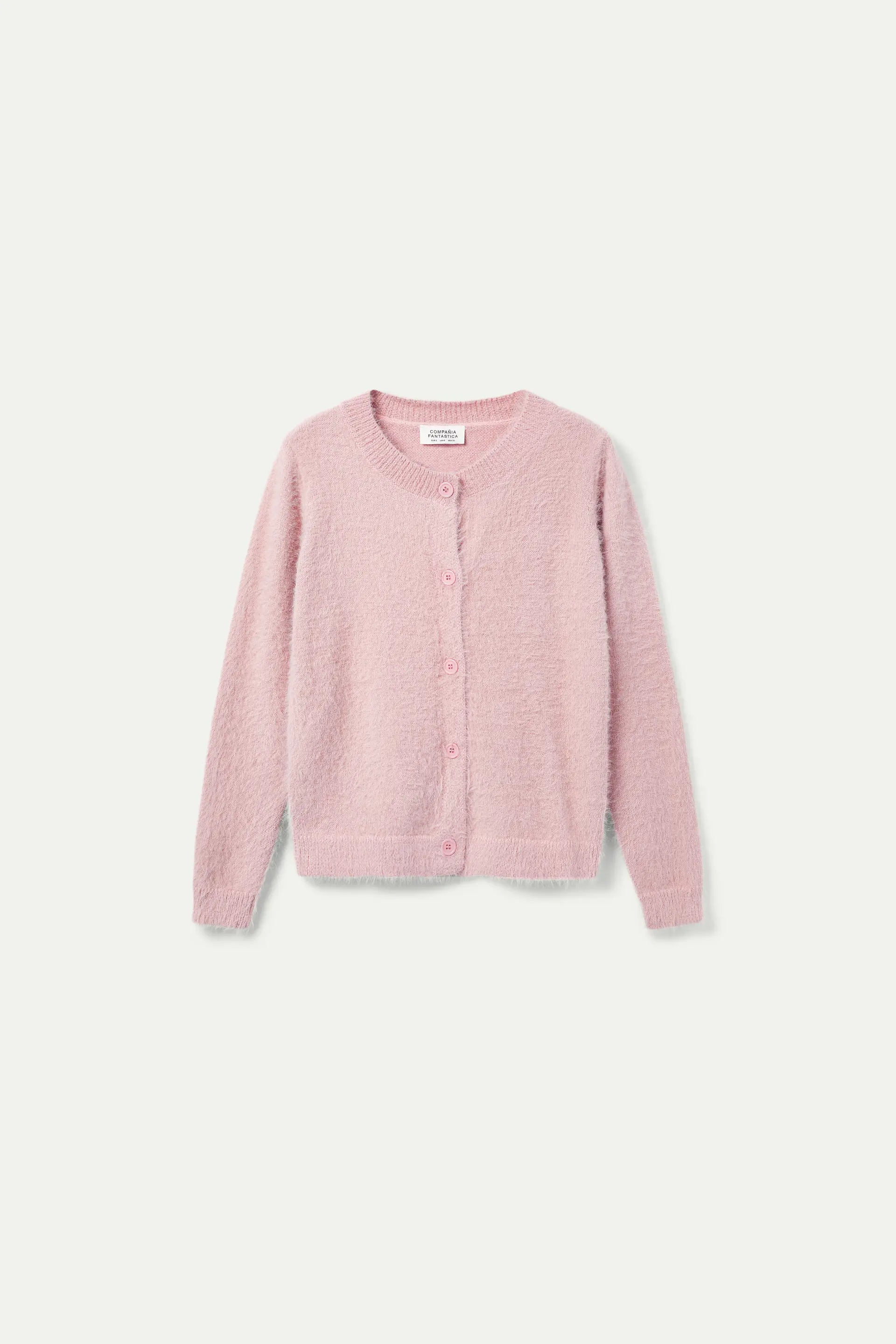 Cárdigan de punto con textura rosa - Image 2