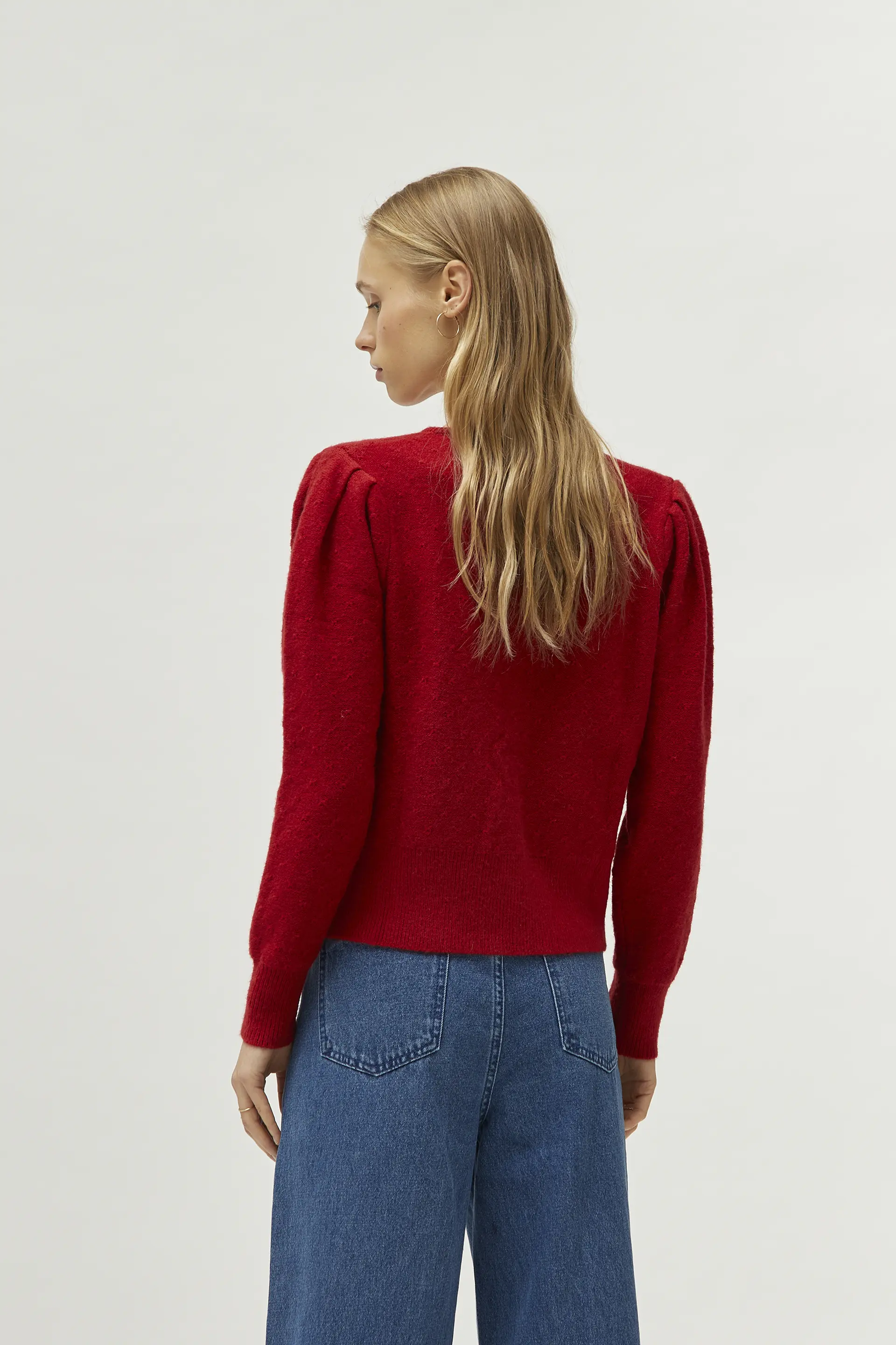 Cárdigan de punto lazada rojo - Image 5
