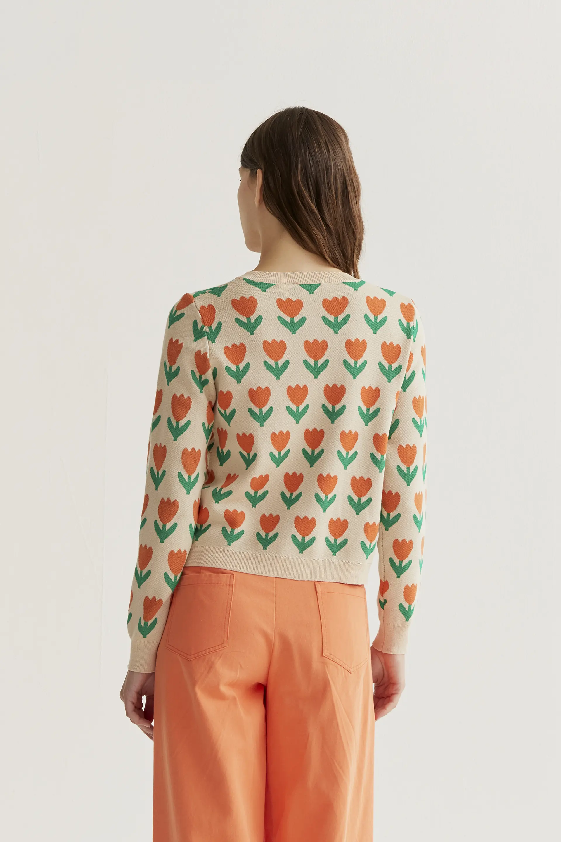 Cárdigan punto con estampado Orange Tulip - Image 2