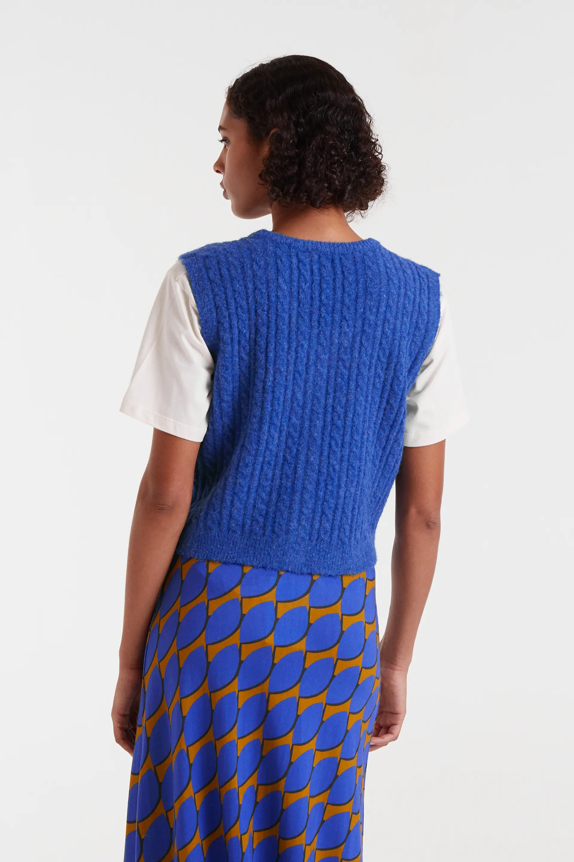Chaleco de punto azul - Image 3