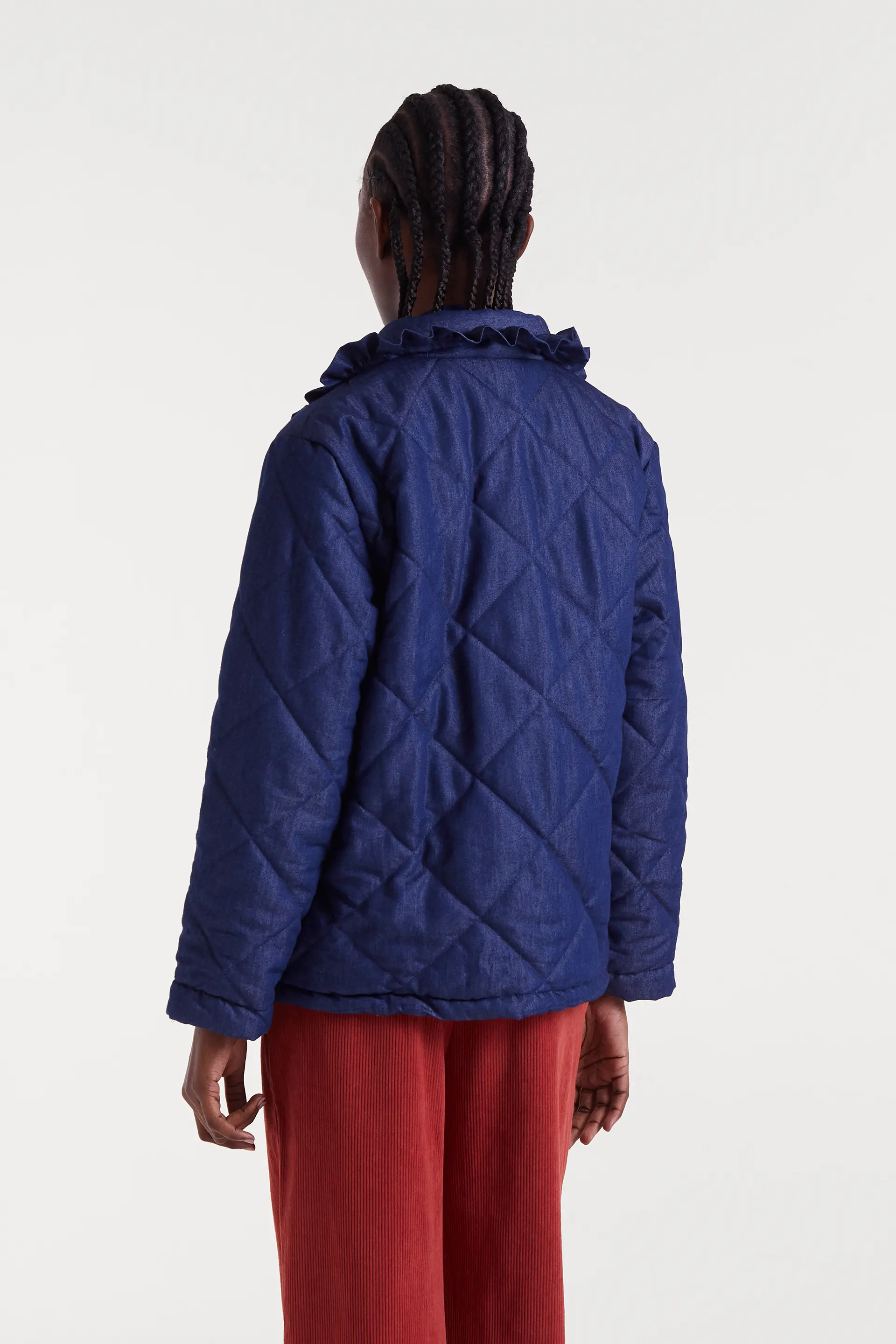 Chaqueta cuello solapa chambray azul - Image 3