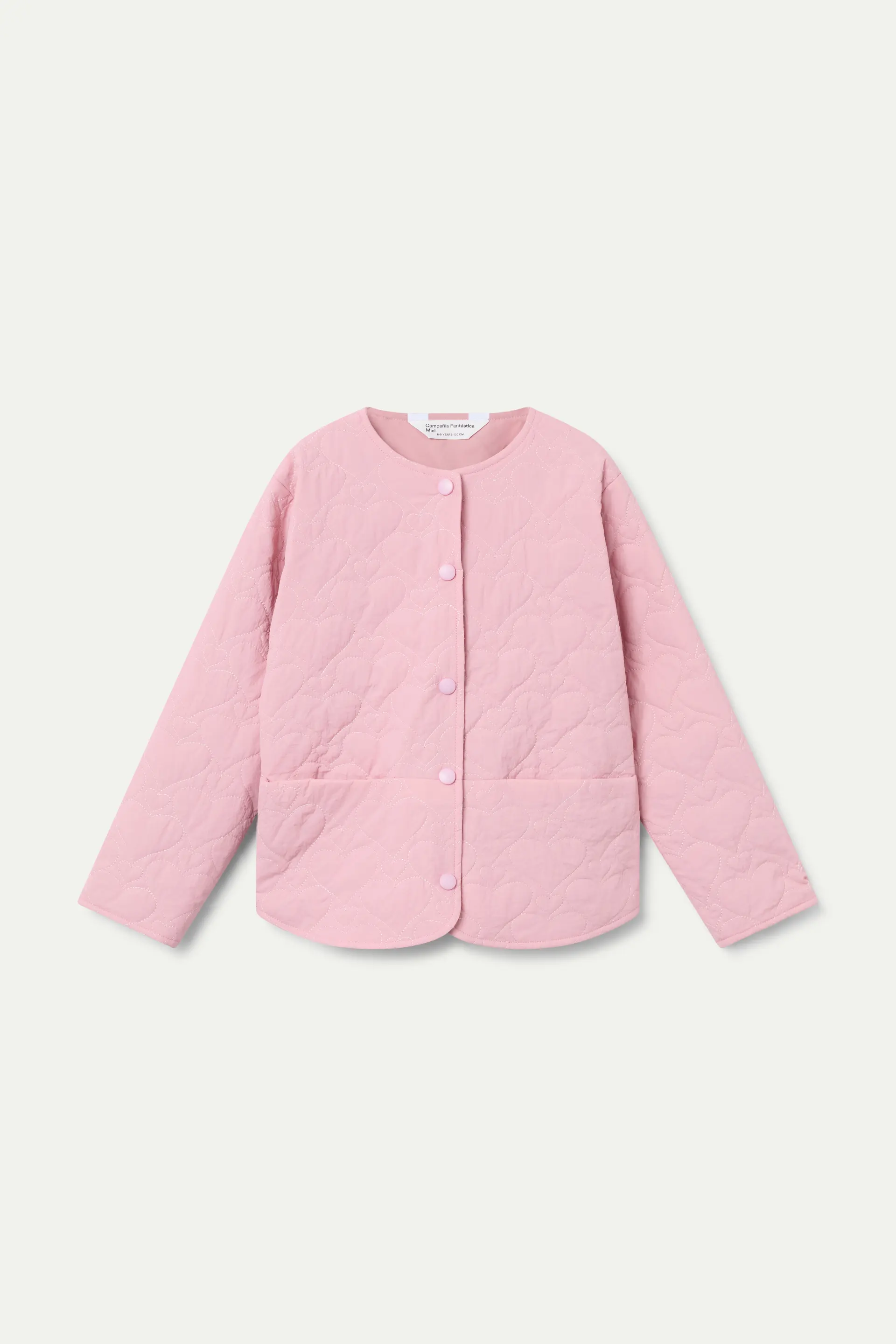 Chaqueta de niña acolchada de color rosa - Image 2
