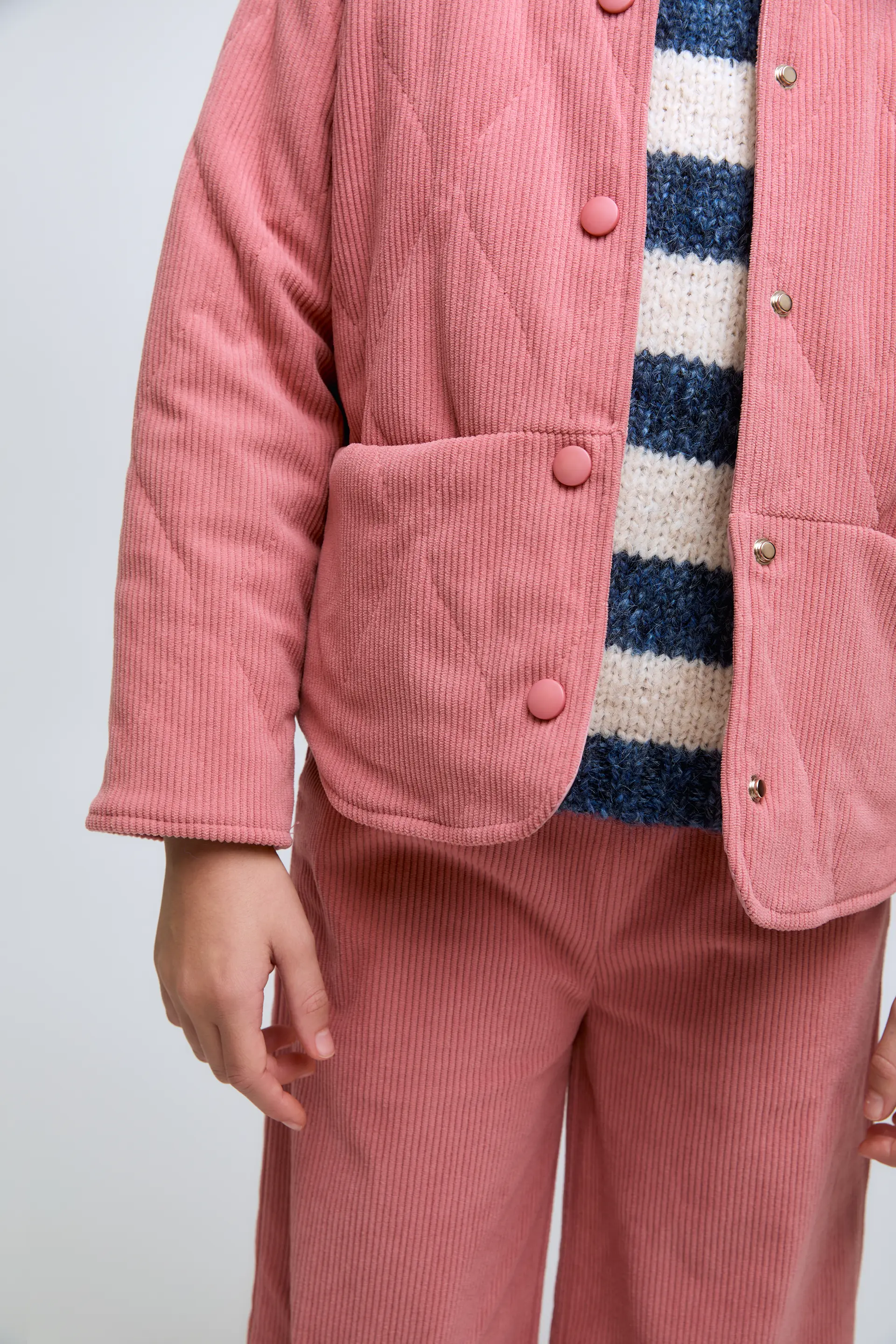 Chaqueta de niña acolchada rosa - Image 3