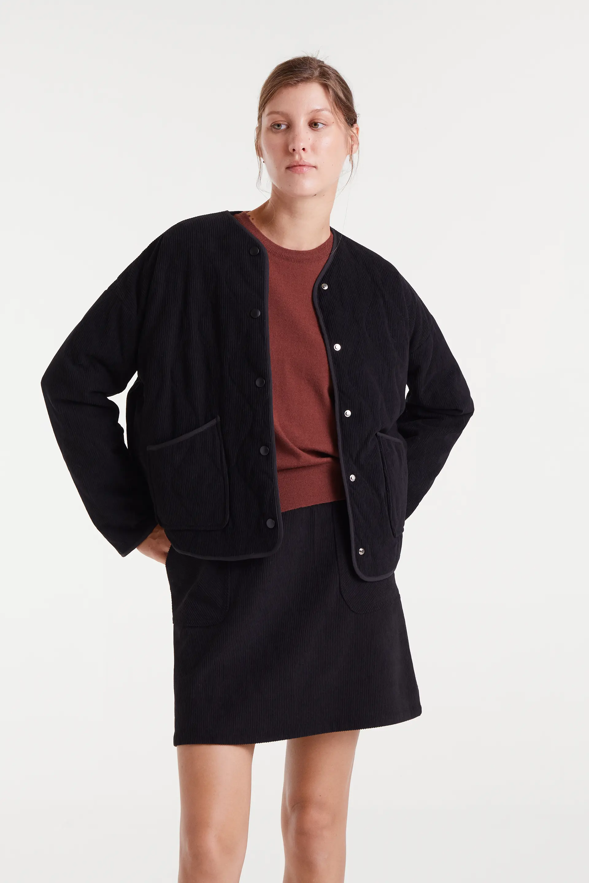 Chaqueta de pana negra