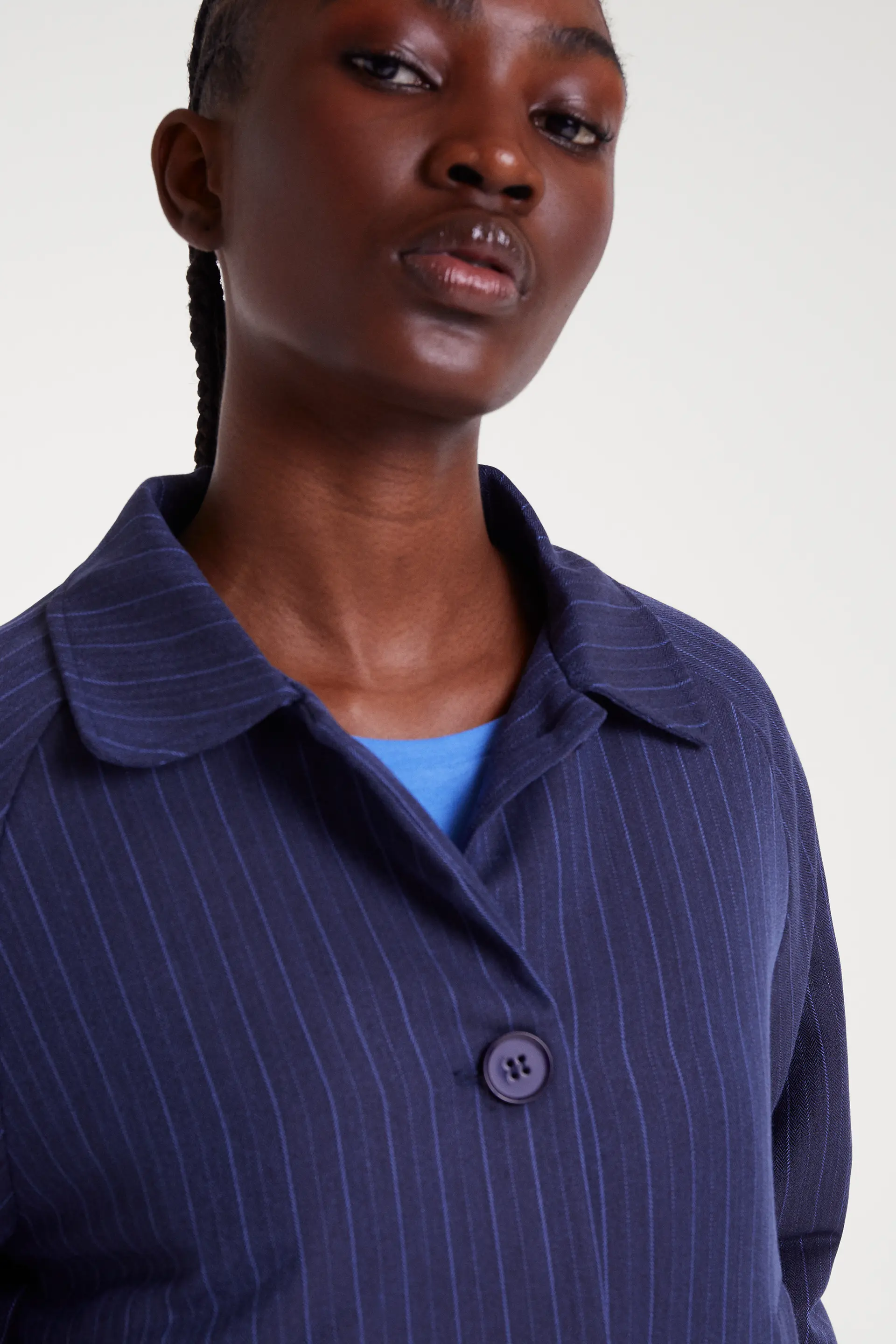 Chaqueta de raya diplomática azul - Image 4