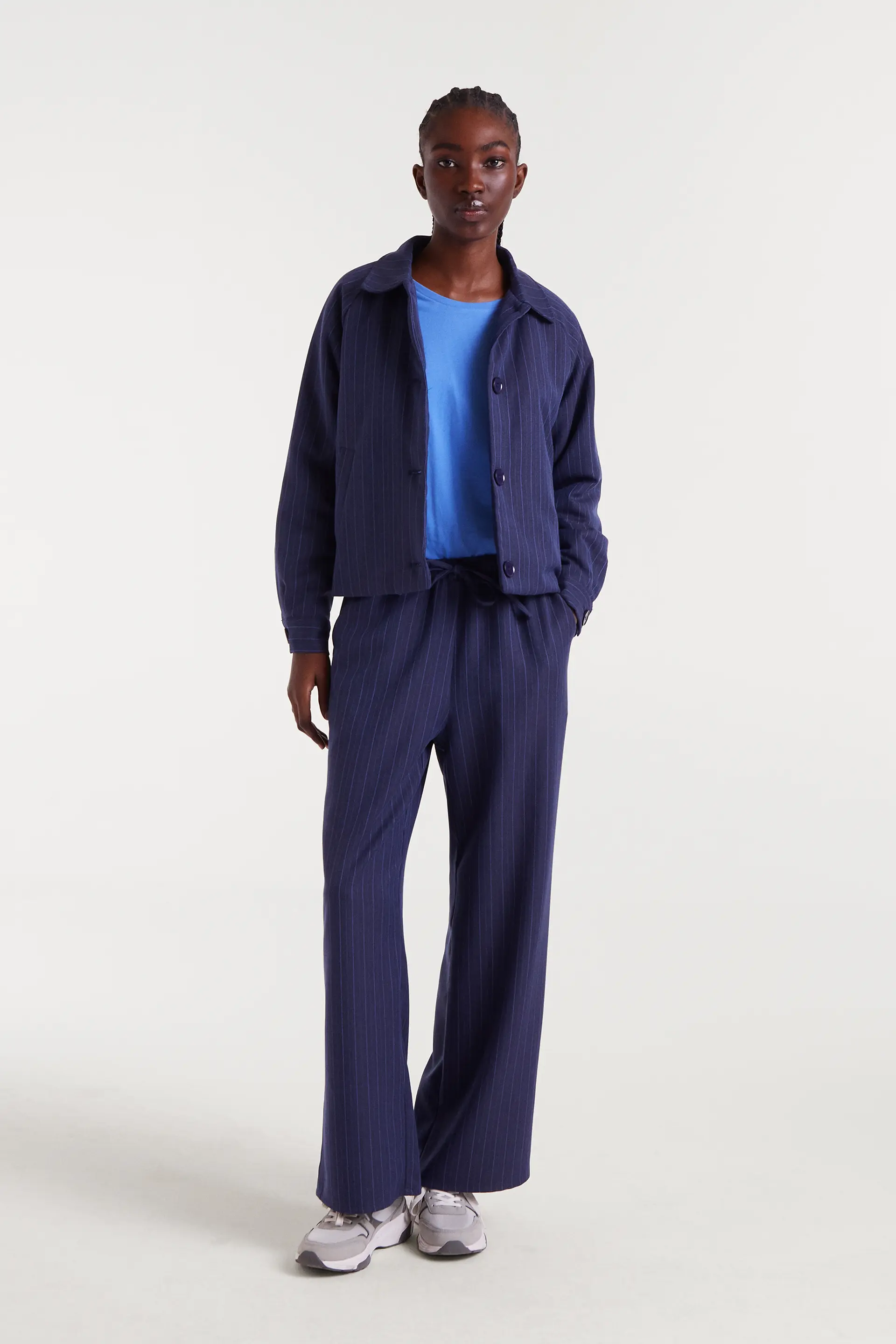 Chaqueta de raya diplomática azul - Image 5