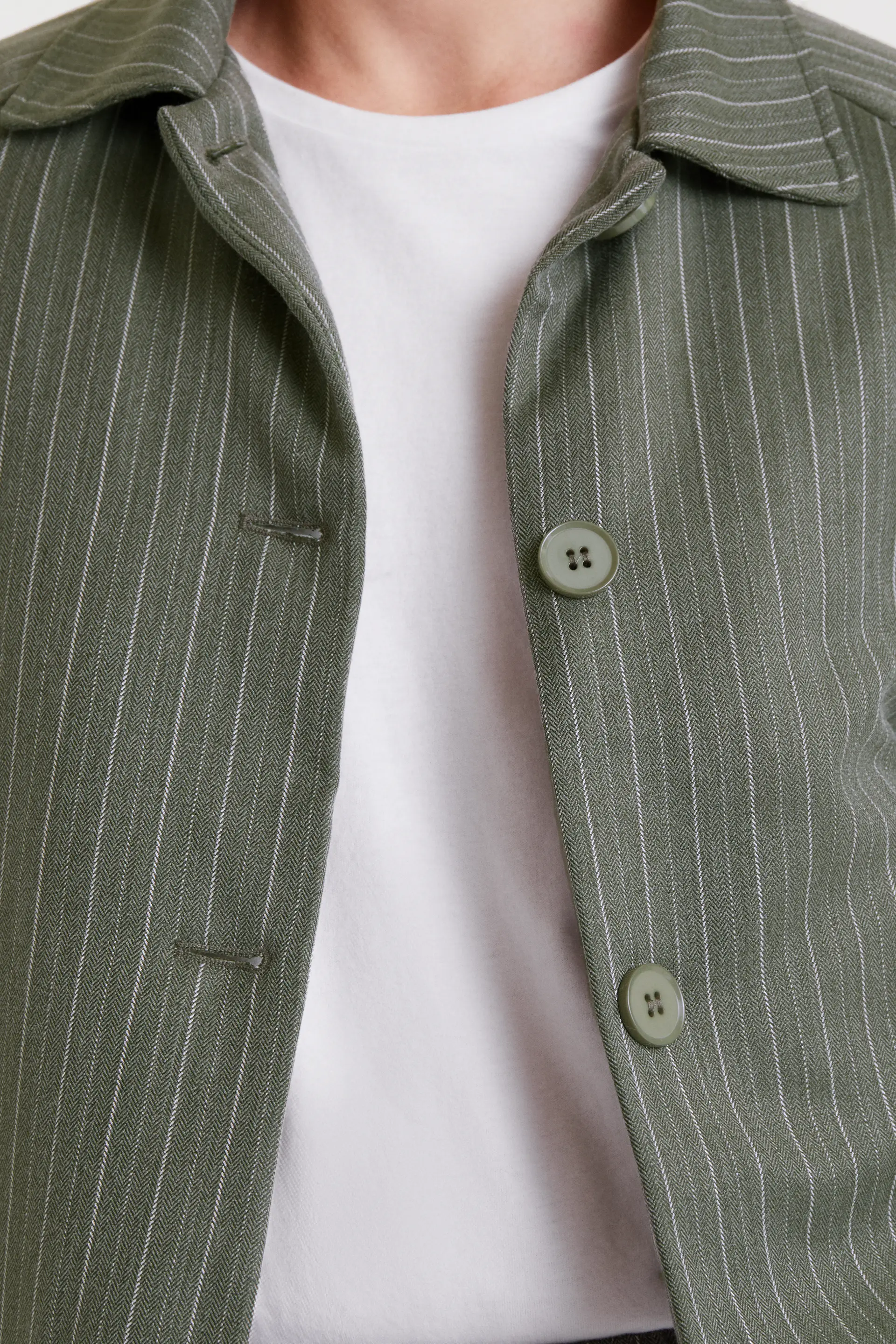 Chaqueta de raya diplomática verde grisáceo - Image 5