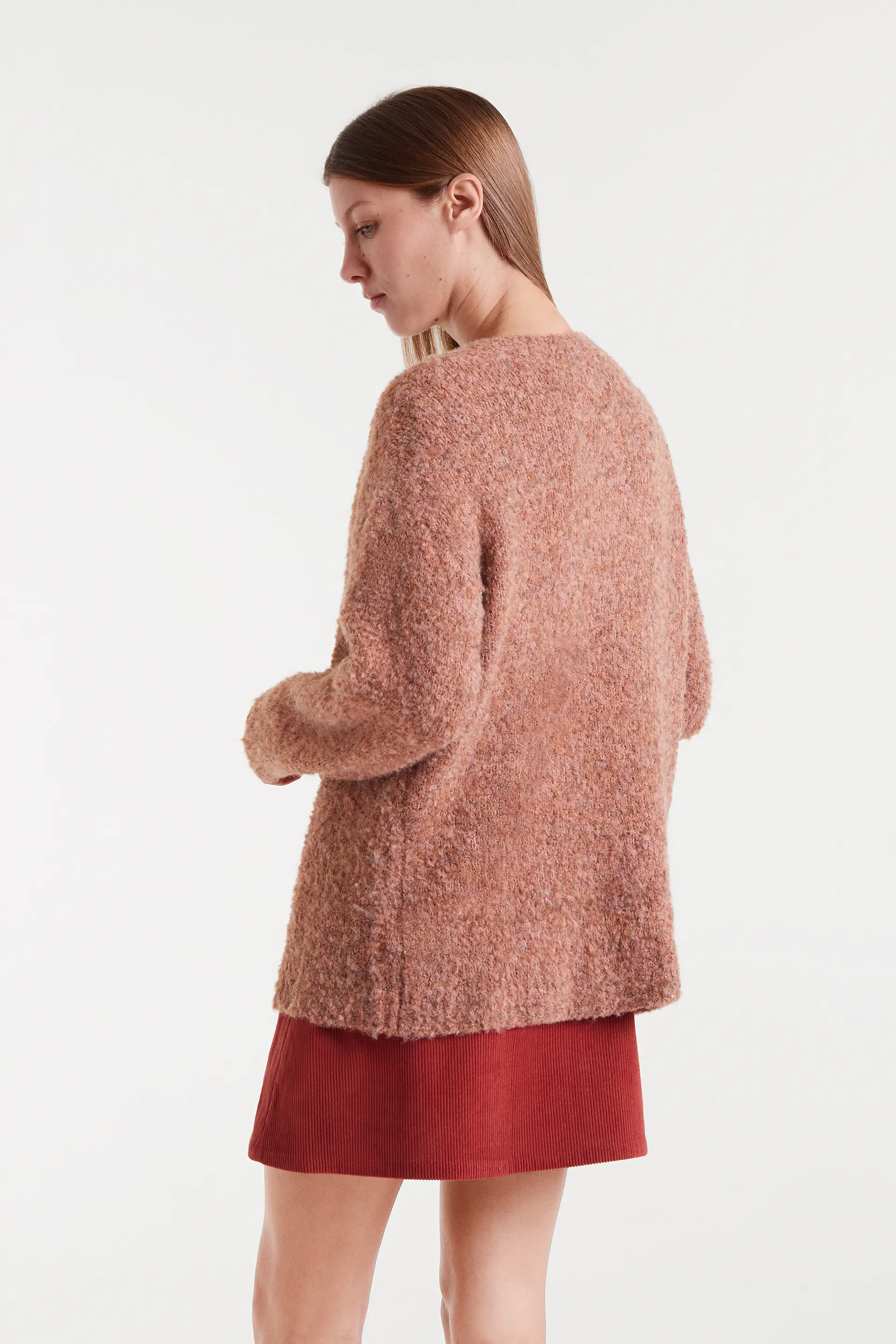 Chaqueta larga con textura camel - Image 3