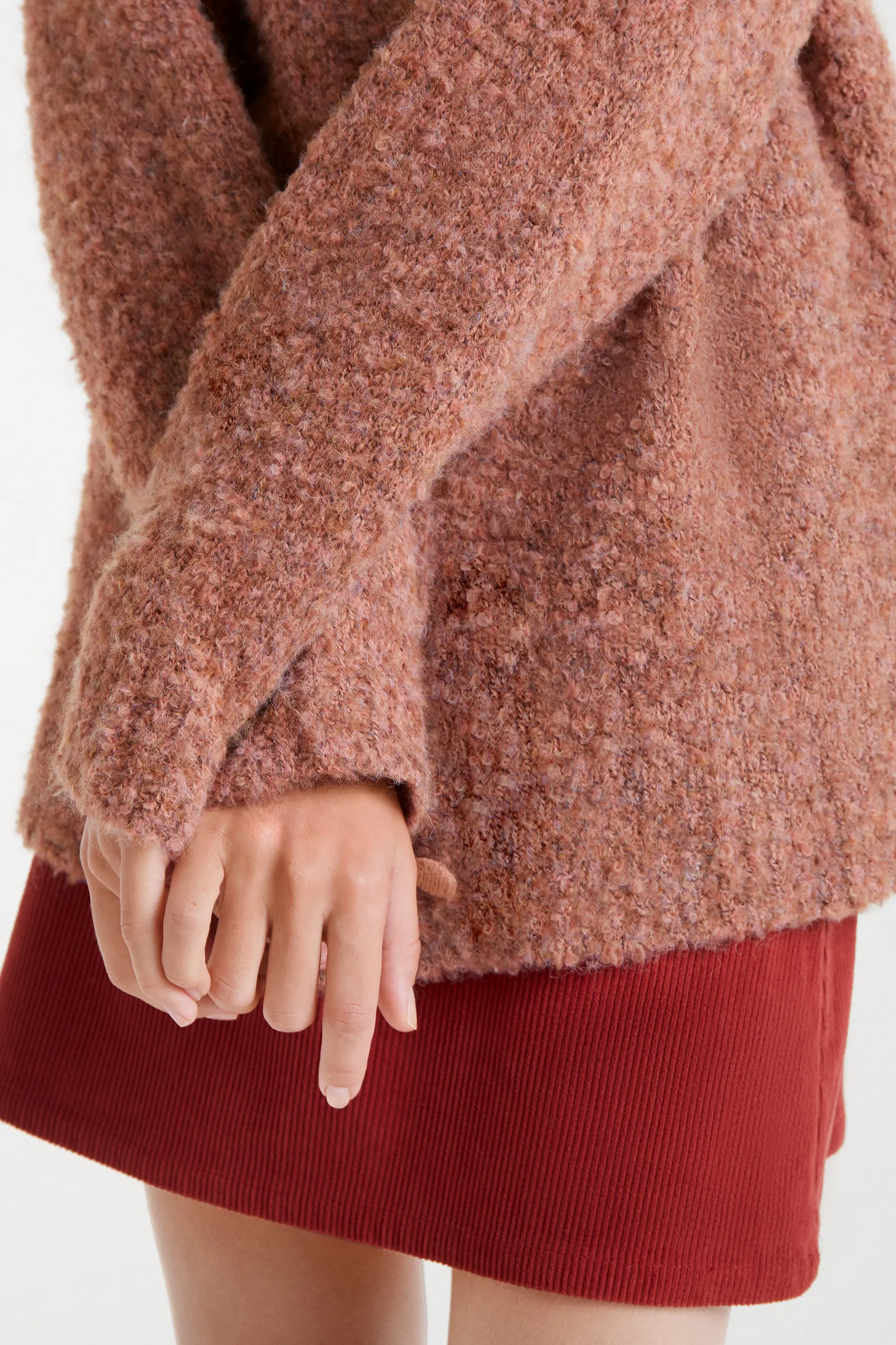 Chaqueta larga con textura camel - Image 4