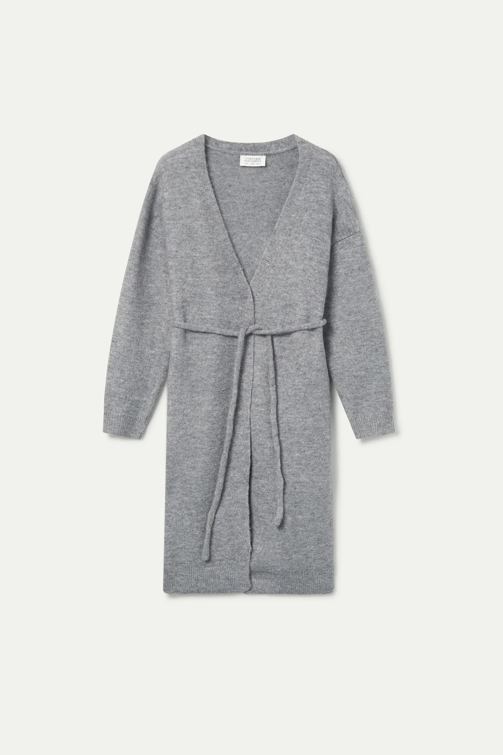 Chaqueta midi de punto gris - Image 2