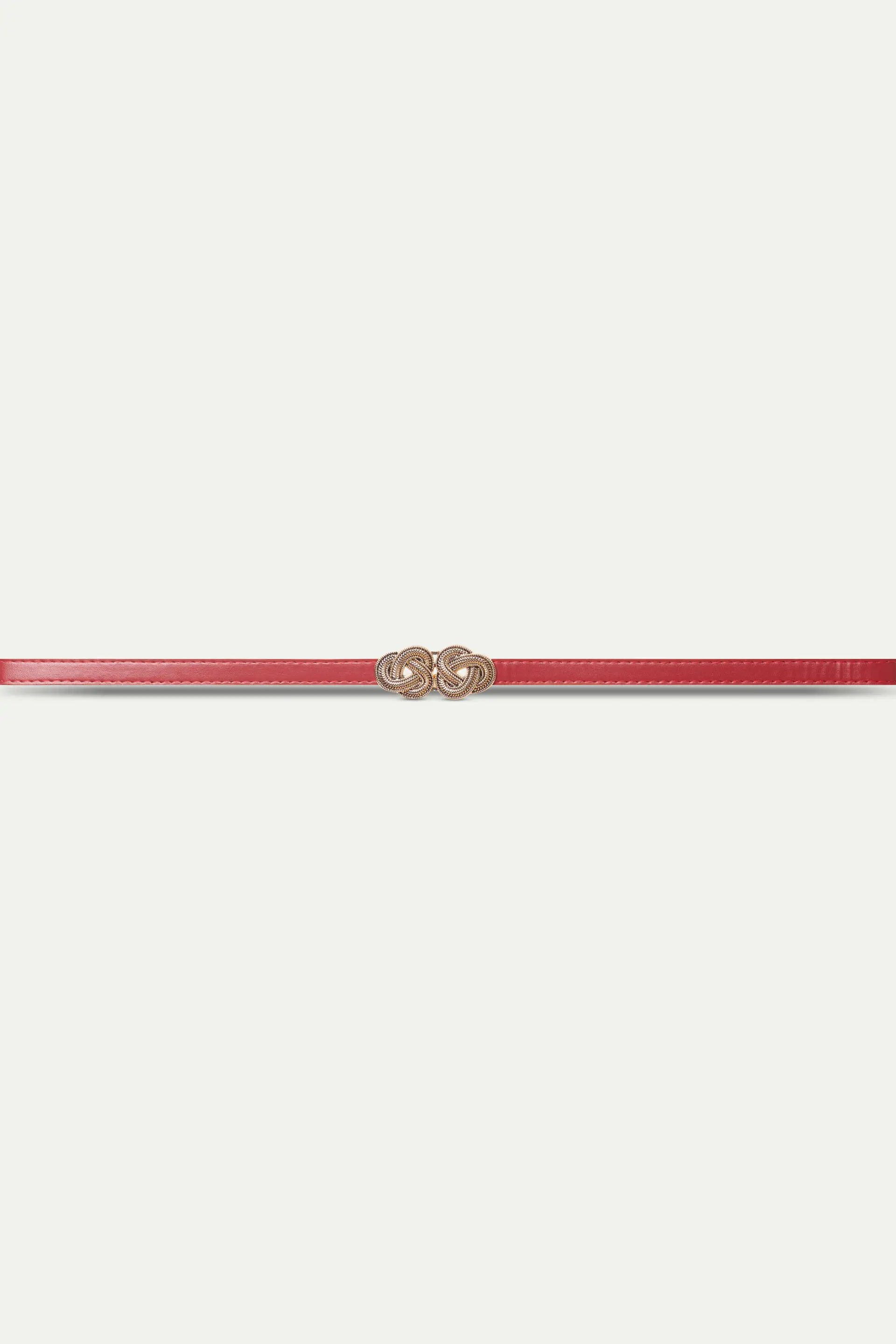 Cinturón fino hebilla nudo rojo