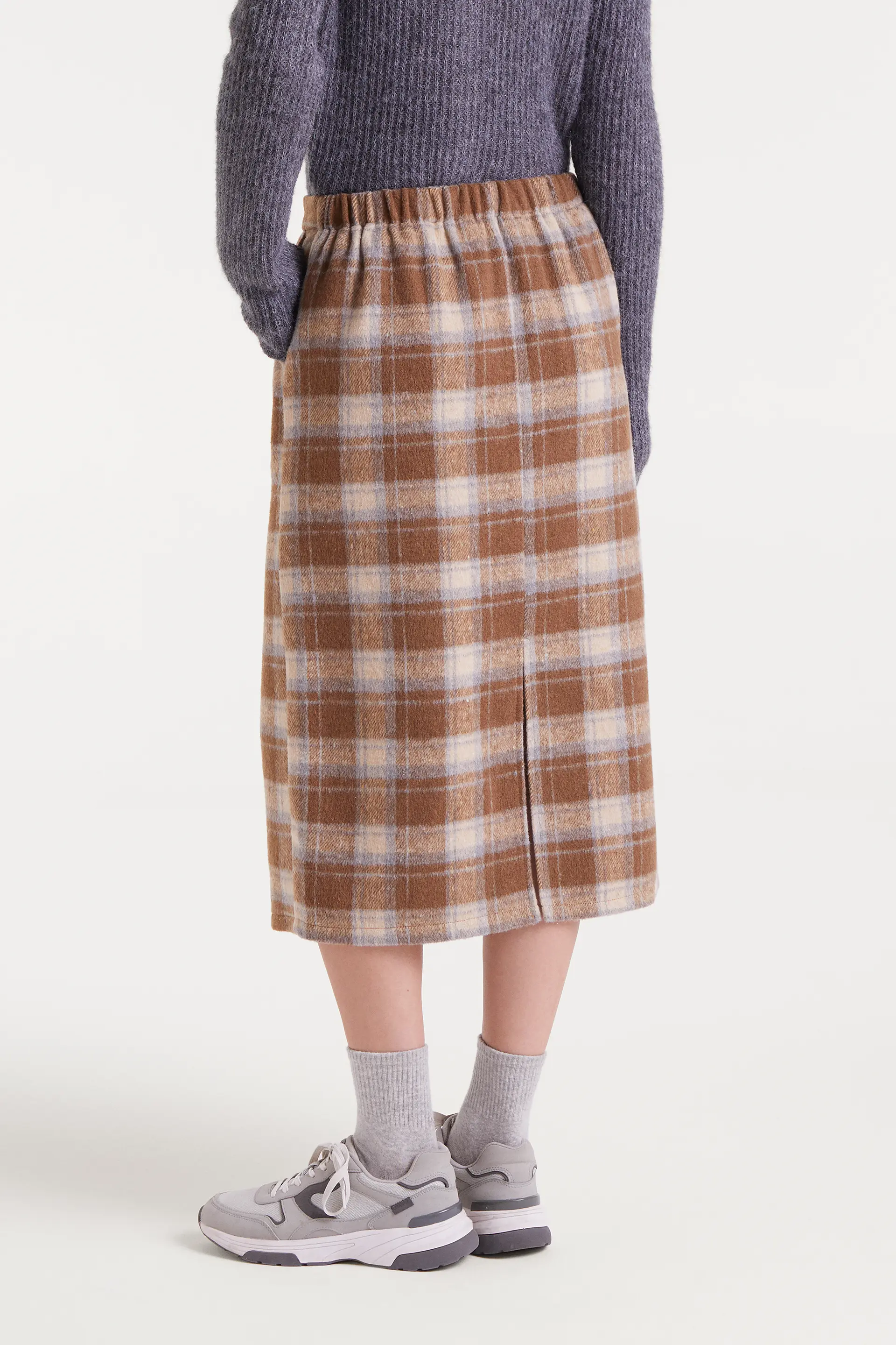 Falda con estampado Beige Checks - Image 3