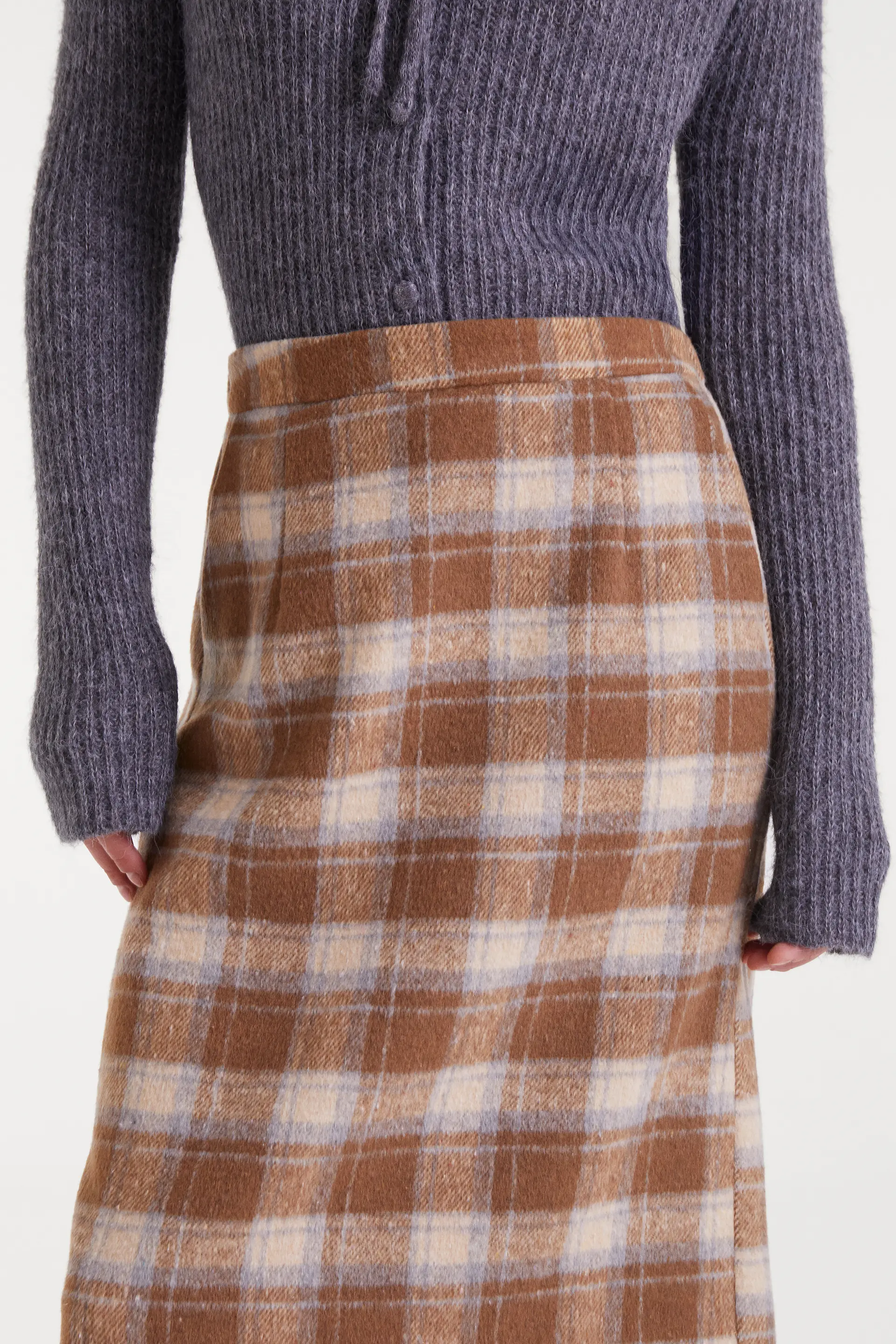 Falda con estampado Beige Checks - Image 4