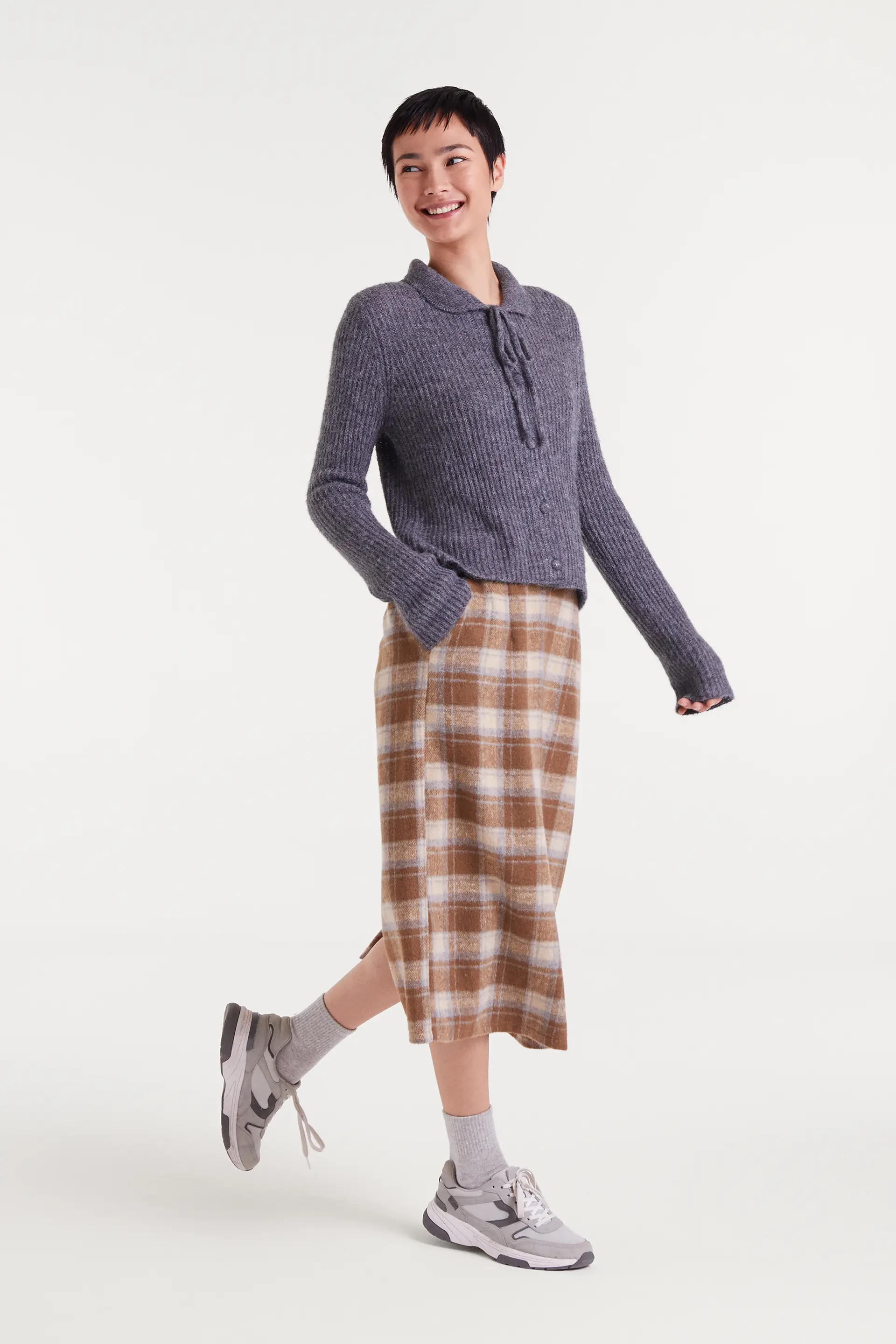 Falda con estampado Beige Checks - Image 6