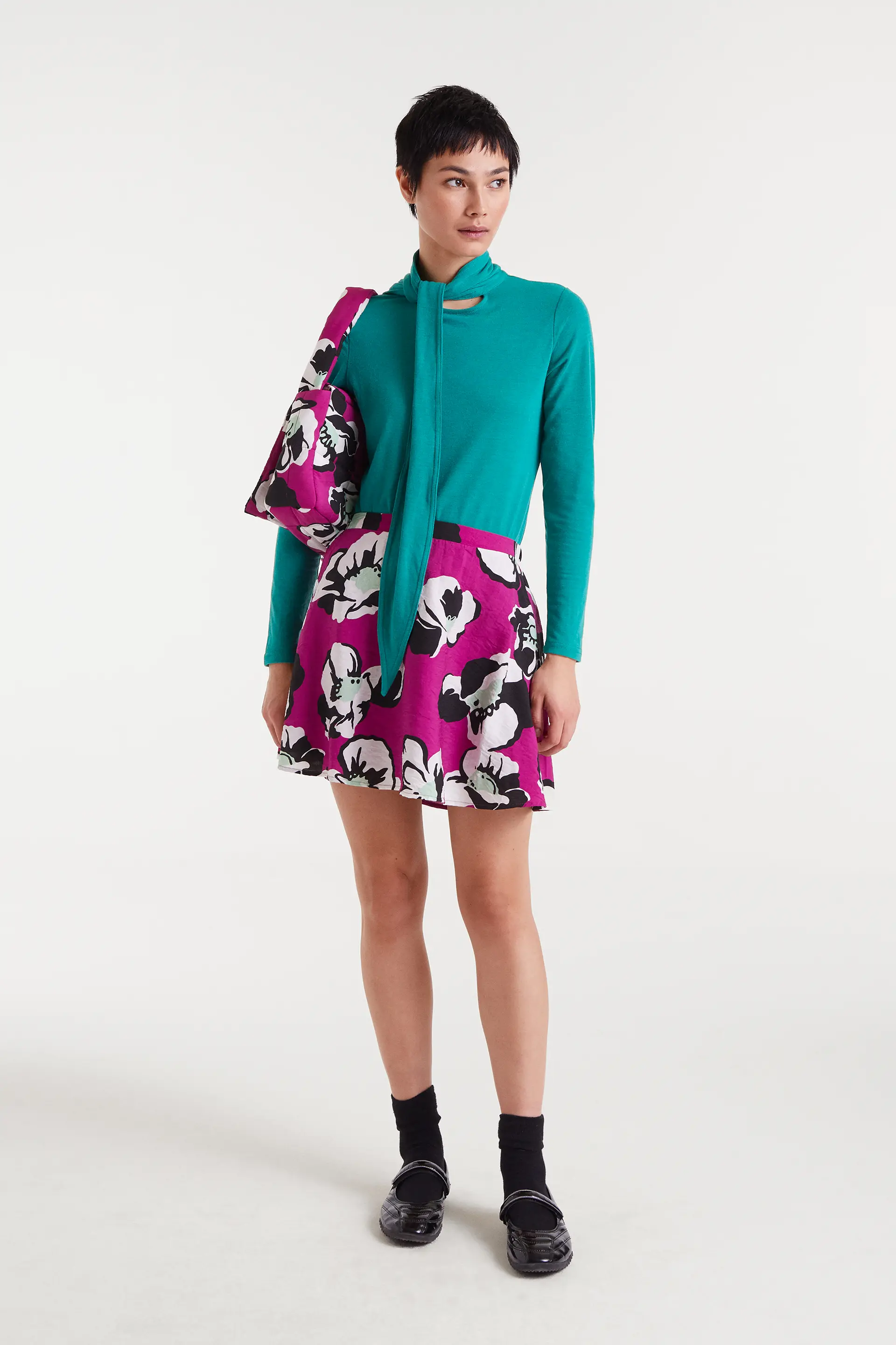 Falda corta con estampado Vivid Viola - Image 5