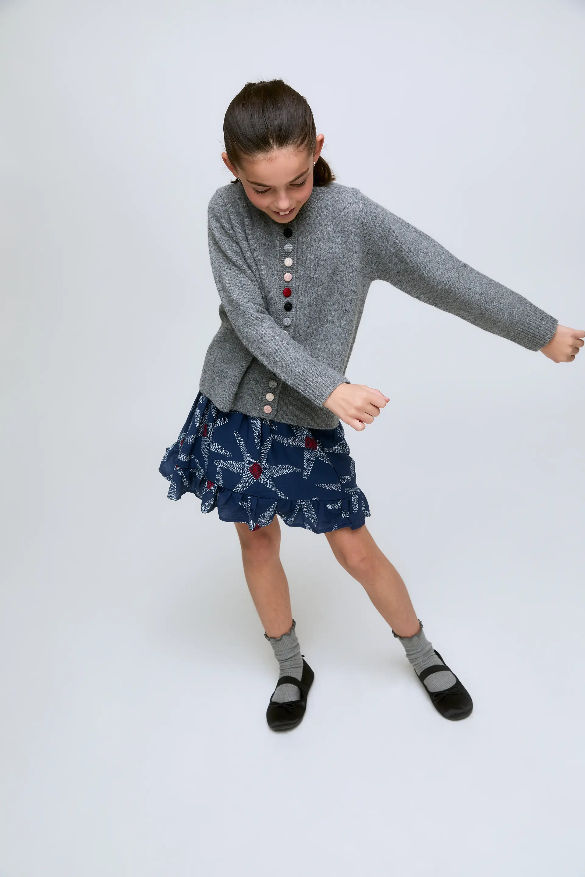 Falda corta de niña con estampado Starships - Image 4