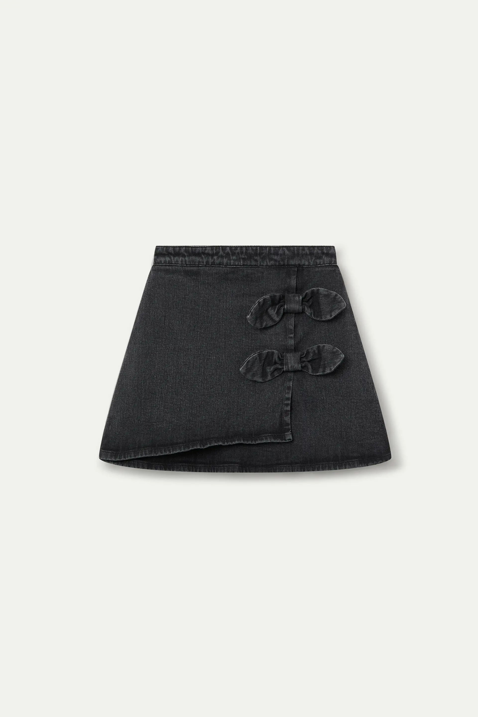 Falda corta de niña denim negro - Image 2
