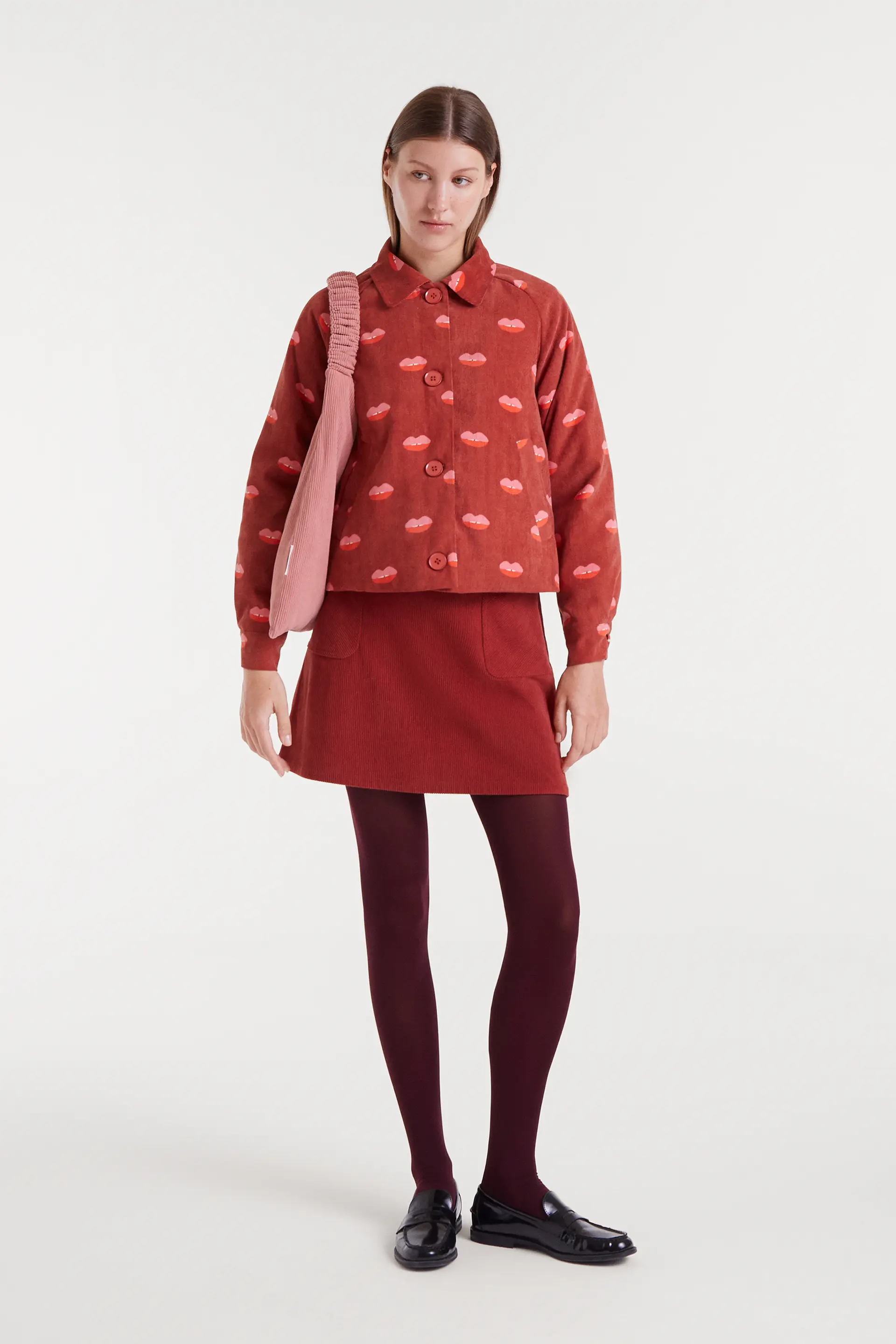 Falda corta de pana marrón - Image 6
