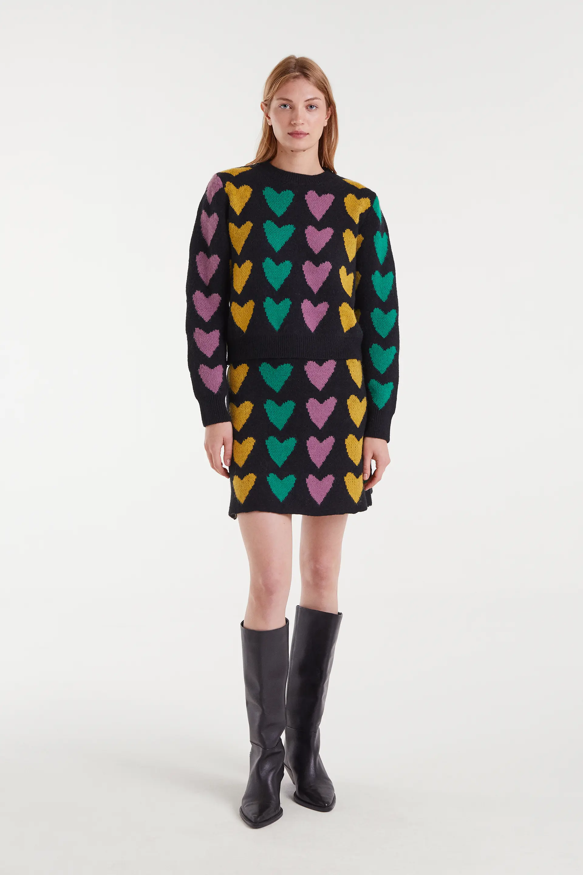 Falda corta punto jacquard con estampado cupido lines - Image 5