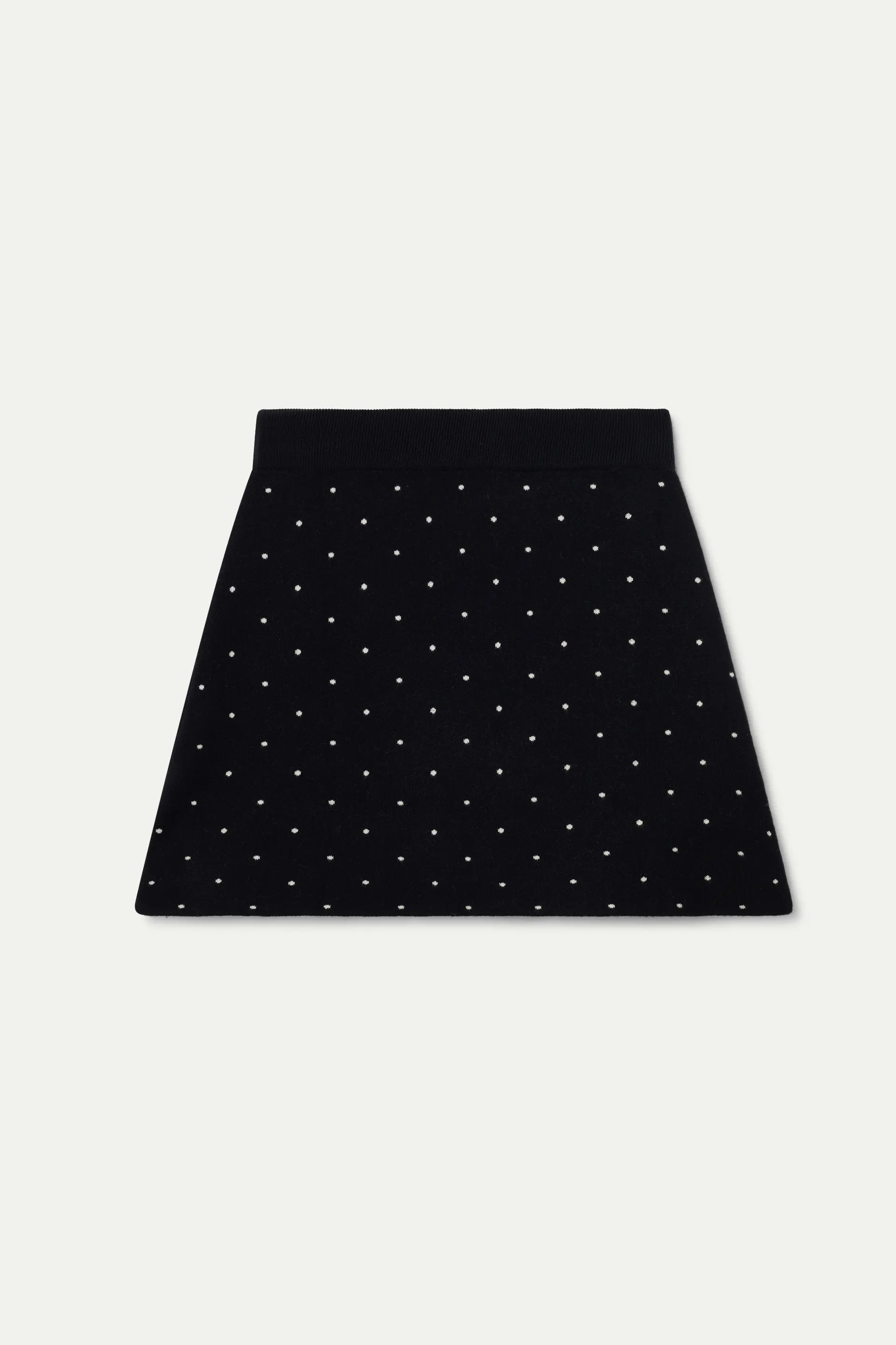 Falda corta punto jacquard con estampado mini black - Image 2