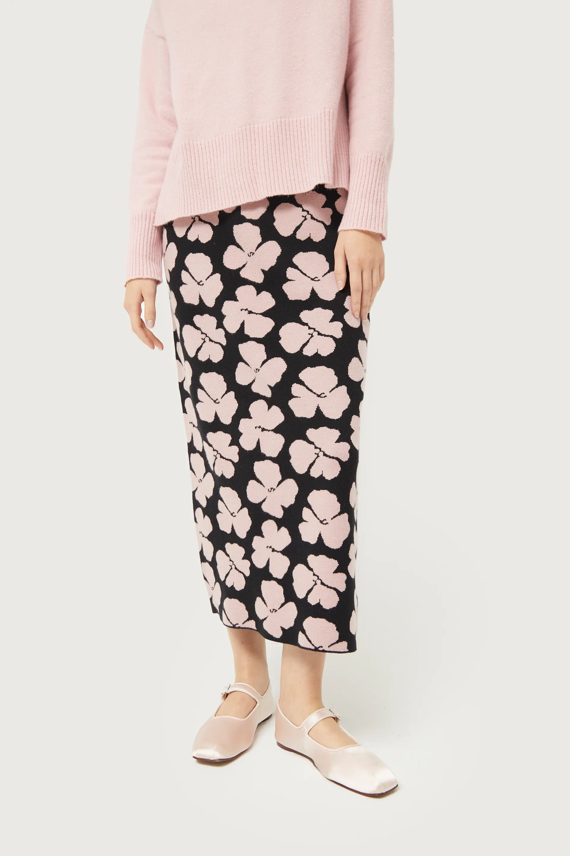 Falda de punto jacquard estampado floral Jacinto - Image 4